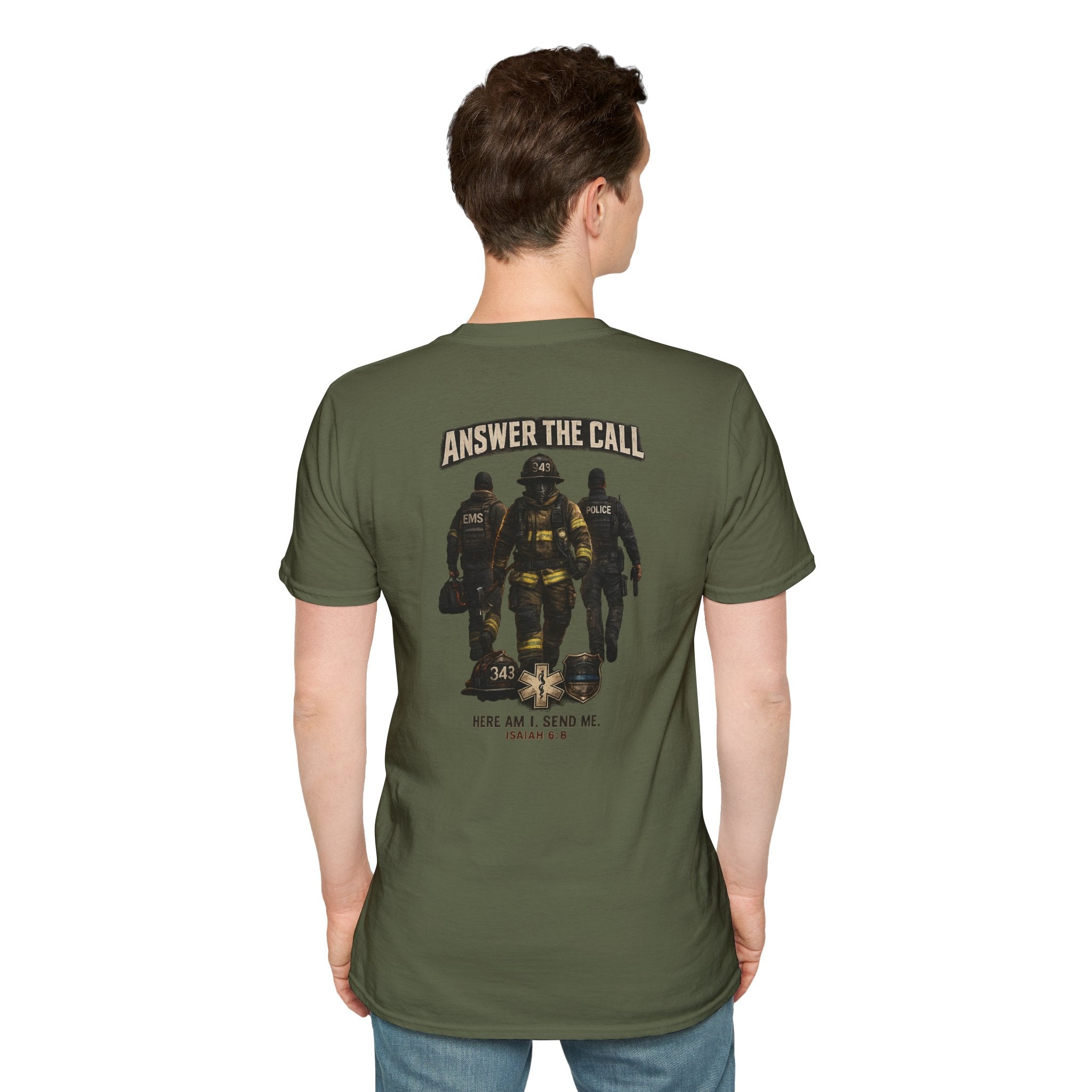 Answer the Call Isaiah 6:8 First Responder T-Shirt