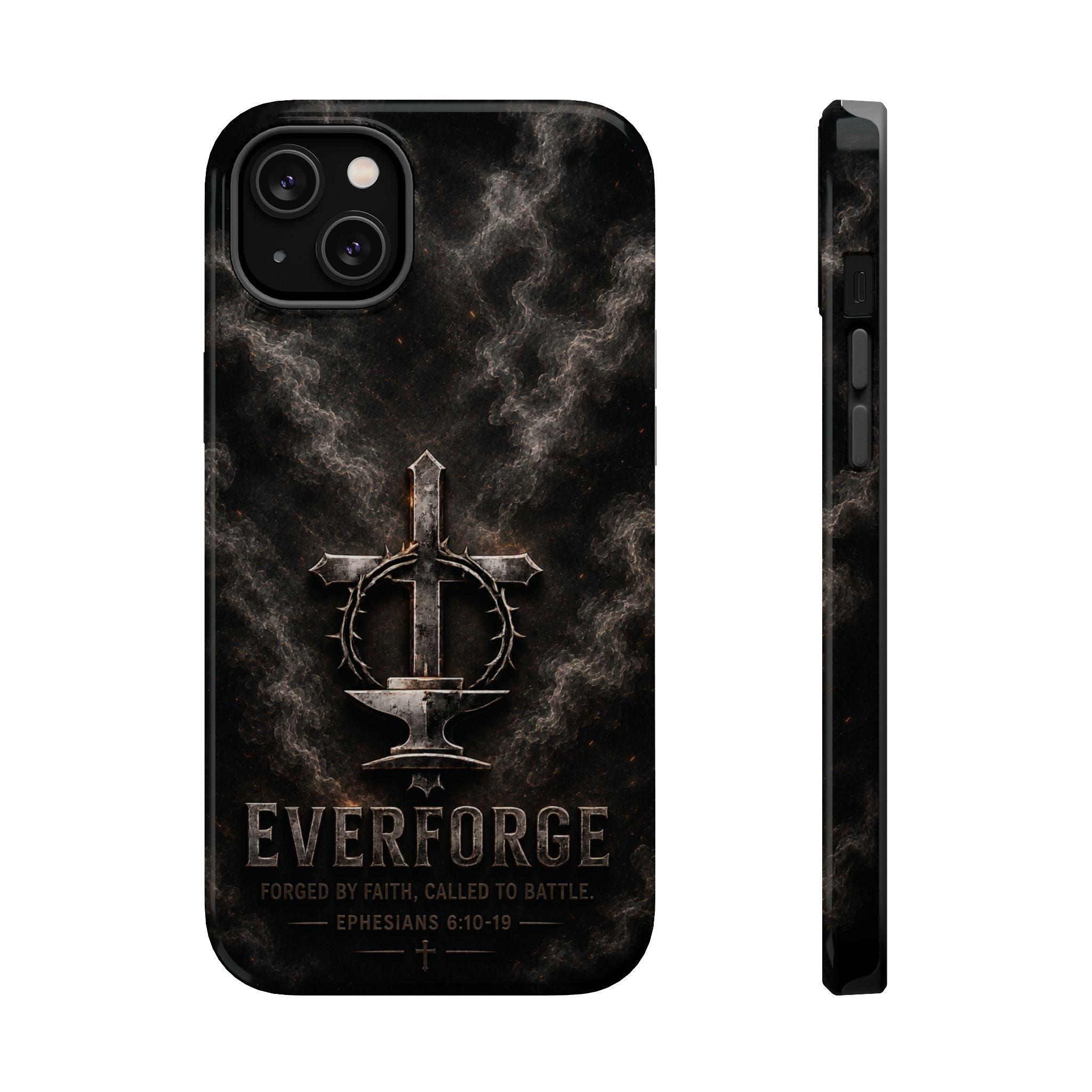 Everforge Faith-Based Magnetic Impact-Resistant Phone Case — "Forged by Faith, Called to Battle" (Ephesians 6:10-19)