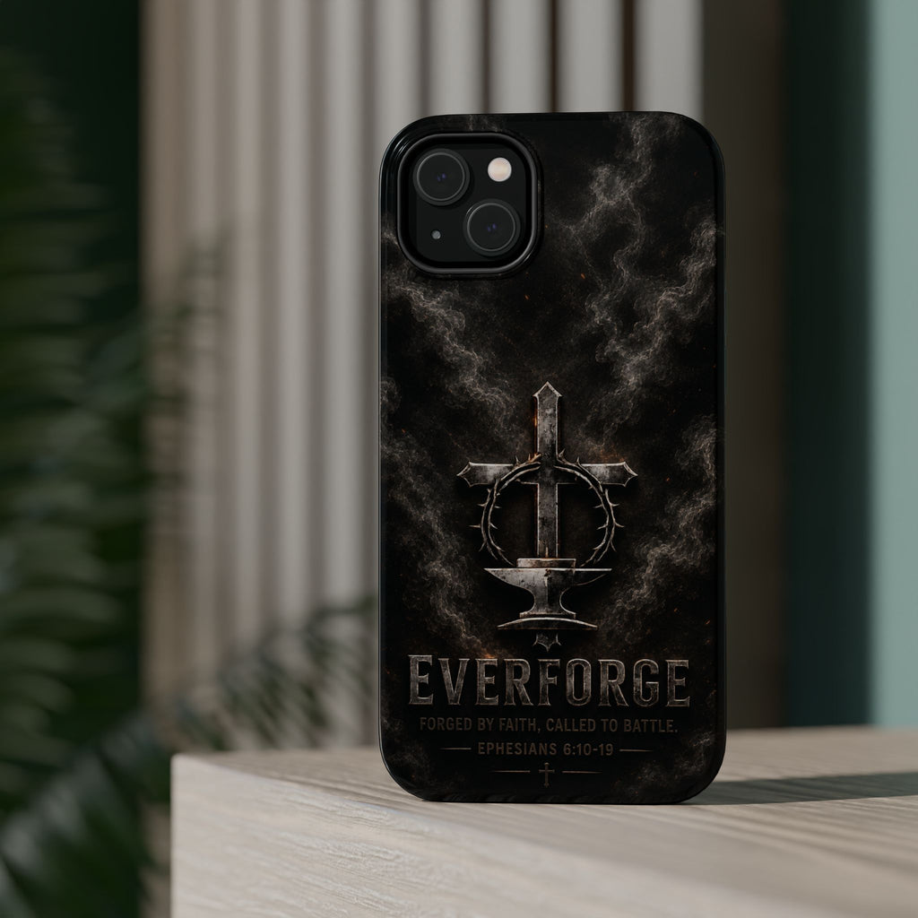Everforge Faith-Based Magnetic Impact-Resistant Phone Case — "Forged by Faith, Called to Battle" (Ephesians 6:10-19)