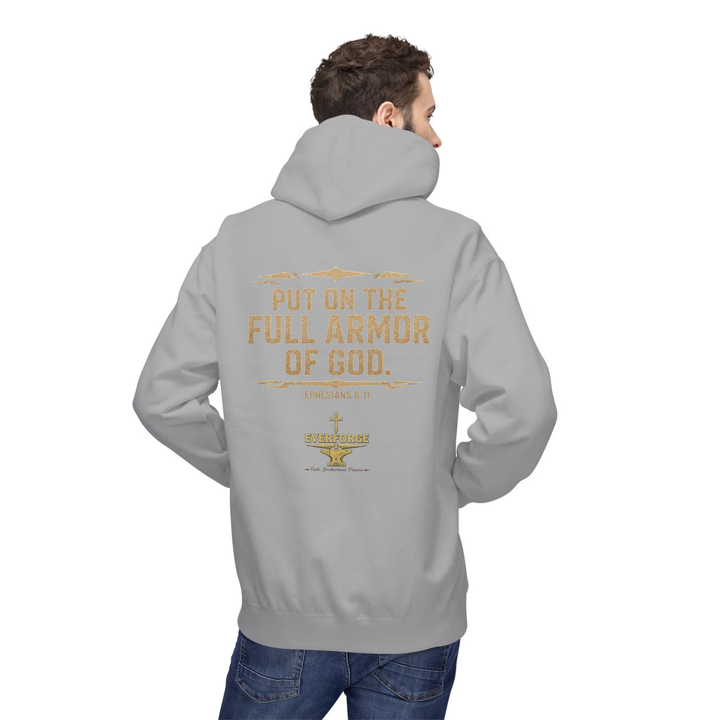 Warrior for Christ Hoodie — "Put On the Full Armor of God" Christian Faith Pullover