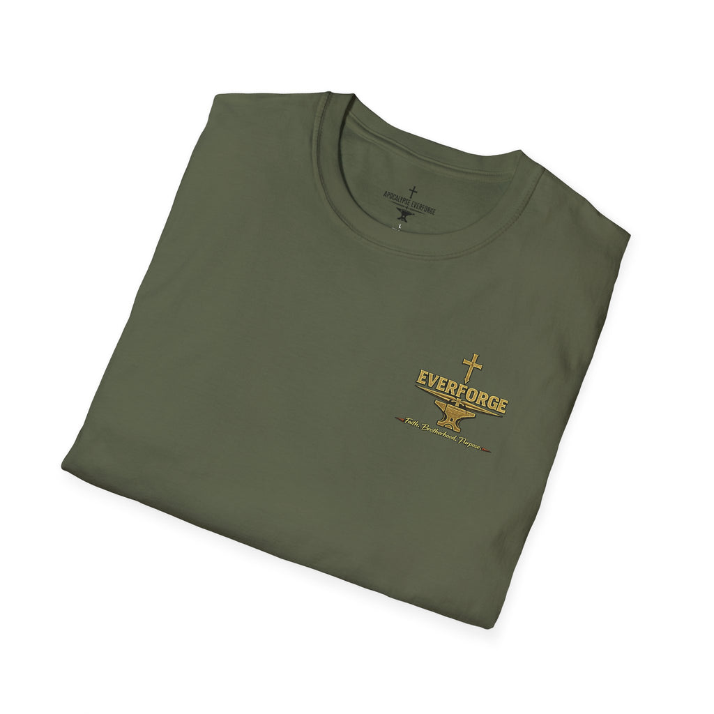 Forged in Fire Anvil Cross T-Shirt — "Forged in Fire" Christian Brotherhood Tee