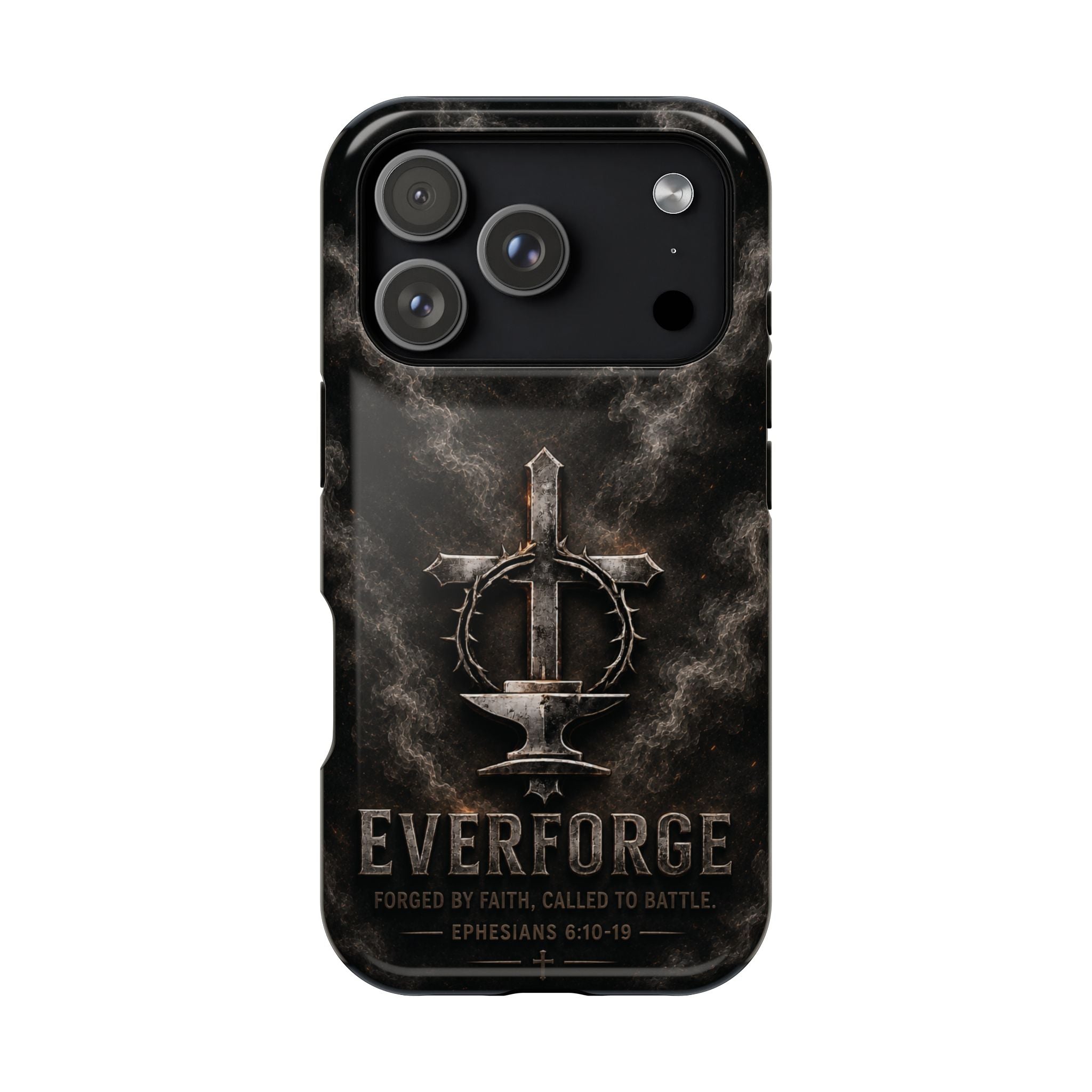 Everforge Faith-Based Magnetic Impact-Resistant Phone Case — "Forged by Faith, Called to Battle" (Ephesians 6:10-19)