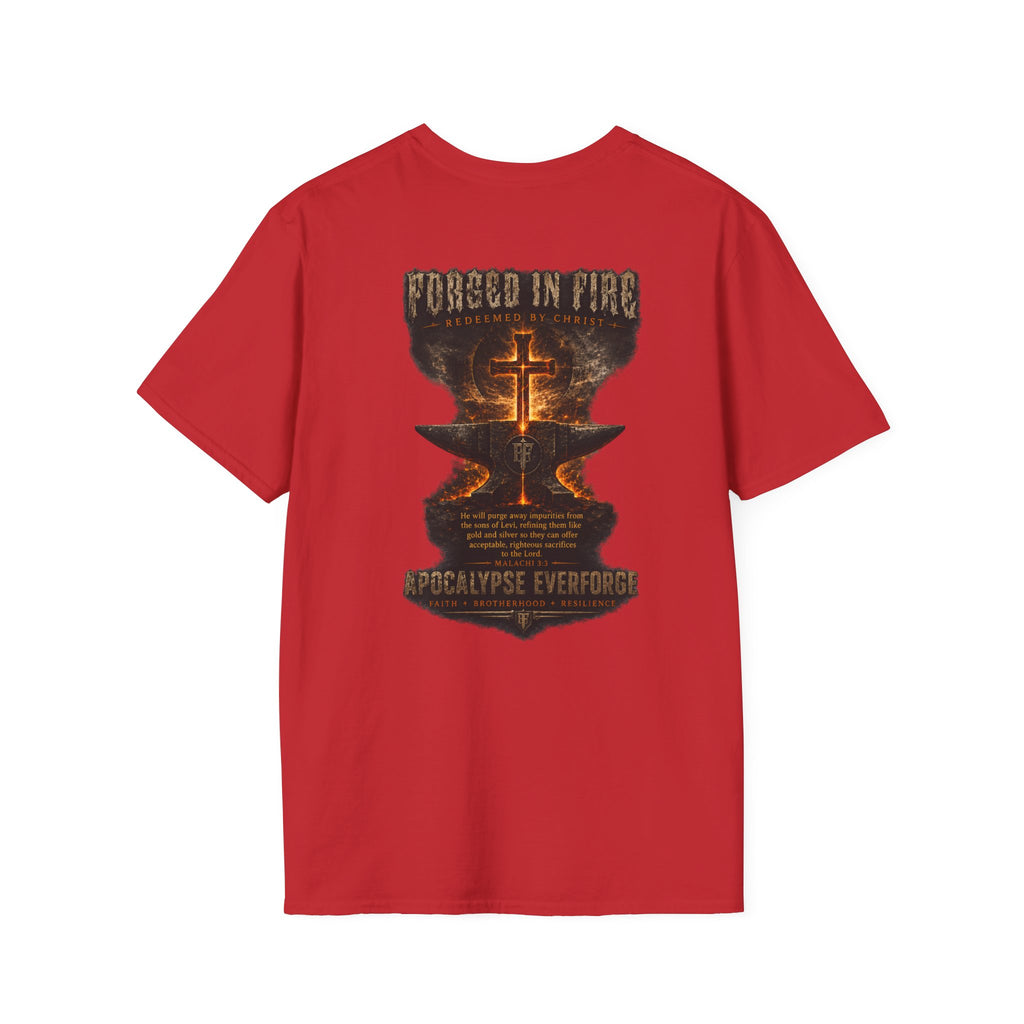Forged in Fire Anvil Cross T-Shirt — "Forged in Fire" Christian Brotherhood Tee