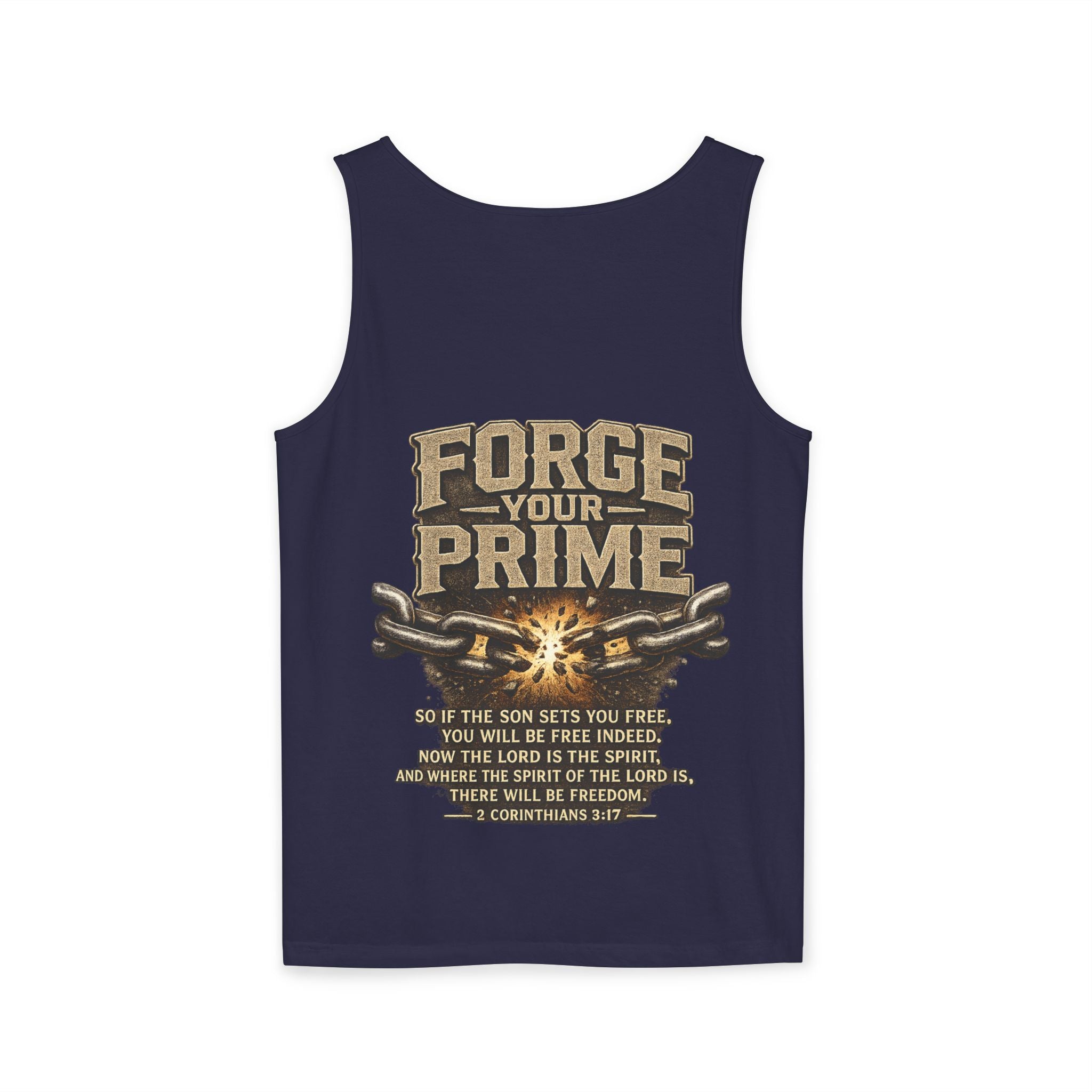 Forge Your Prime 2 Corinthians 3:17 Tank Top - Christian Faith Fitness Tank