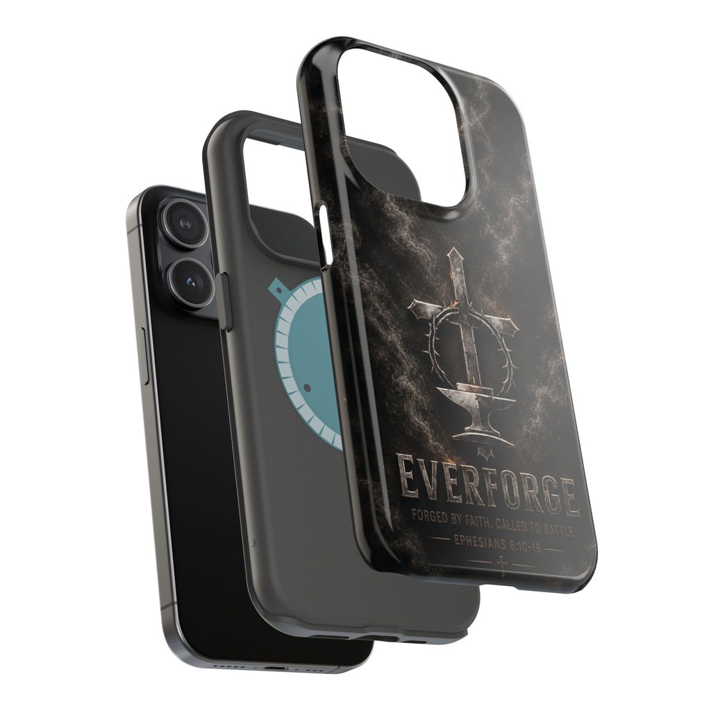 Everforge Faith-Based Magnetic Impact-Resistant Phone Case — "Forged by Faith, Called to Battle" (Ephesians 6:10-19)
