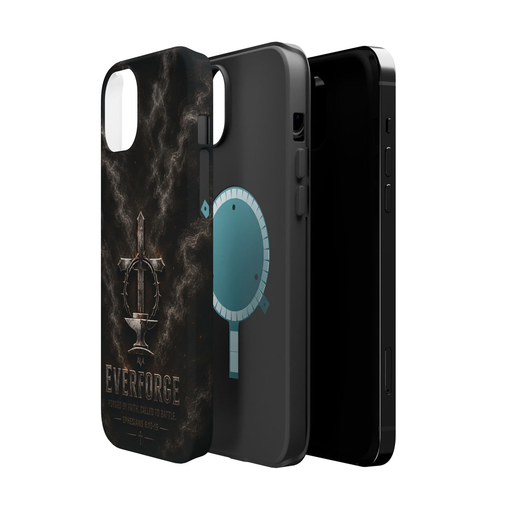 Everforge Faith-Based Magnetic Impact-Resistant Phone Case — "Forged by Faith, Called to Battle" (Ephesians 6:10-19)