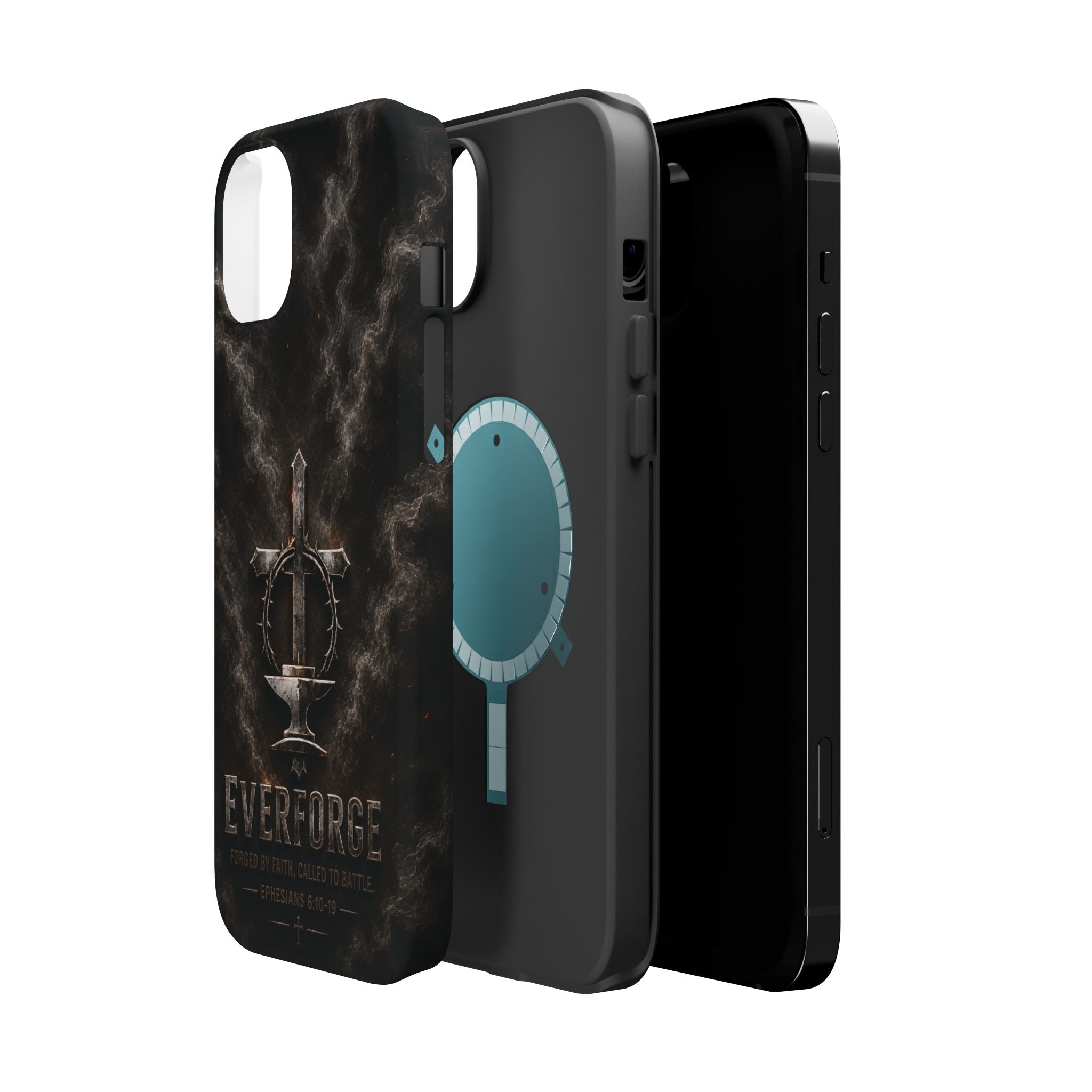 Everforge Faith-Based Magnetic Impact-Resistant Phone Case — "Forged by Faith, Called to Battle" (Ephesians 6:10-19)