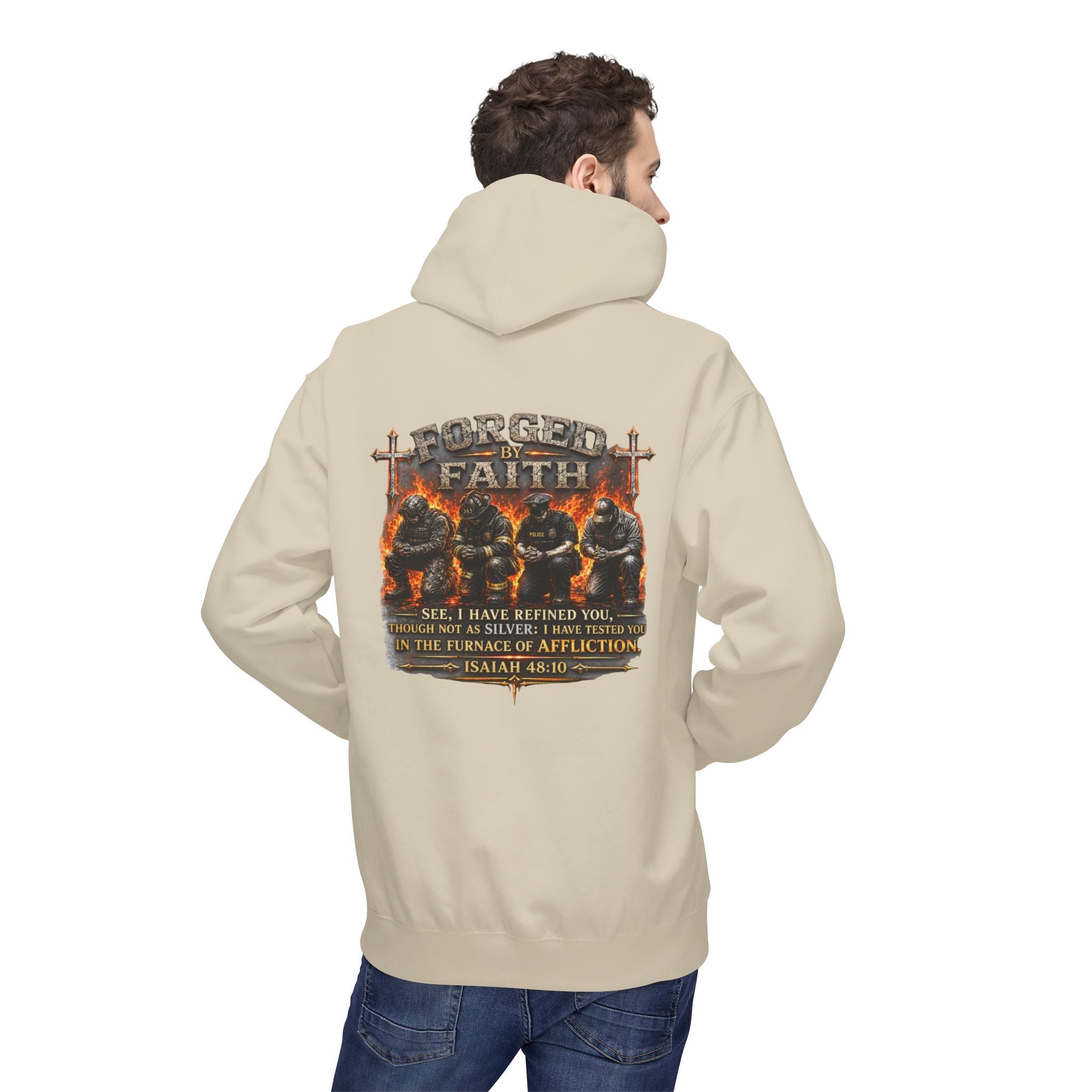 Forged by Faith Isaiah 48:10 Hoodie — Christian Faith Pullover