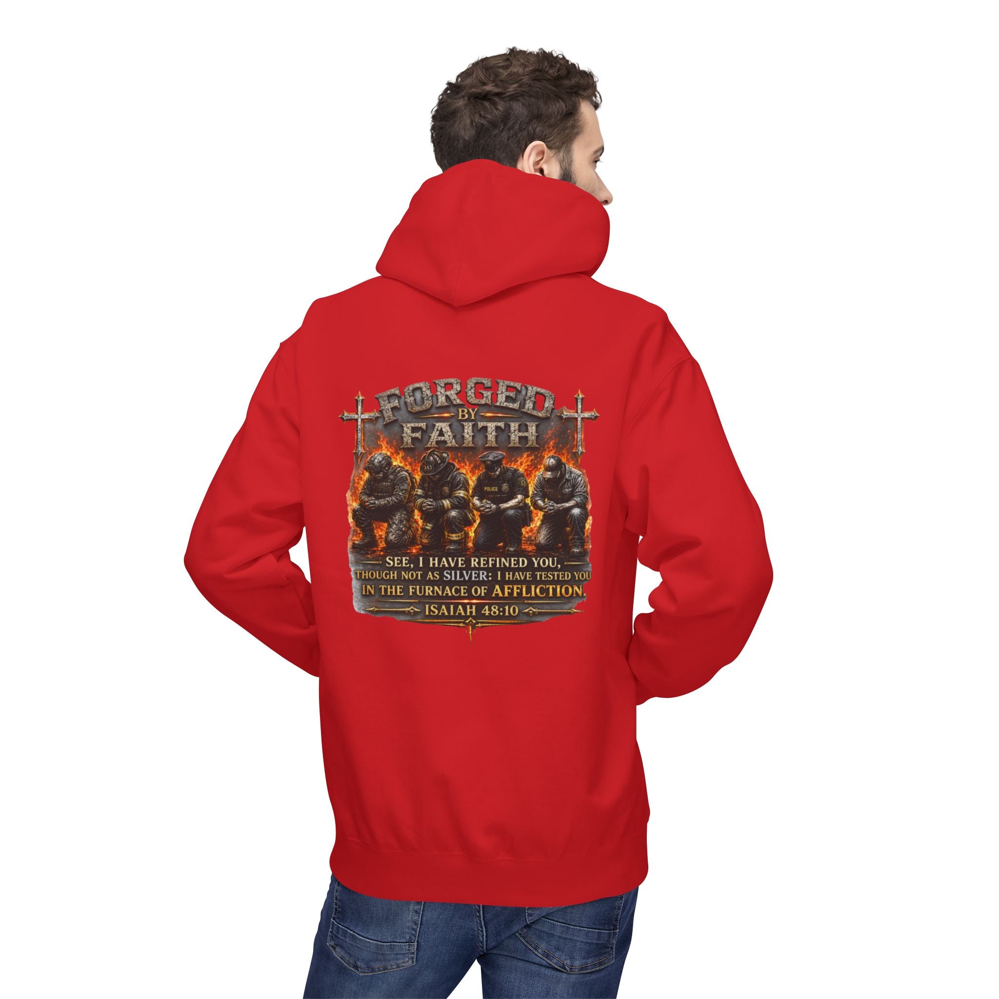 Forged by Faith Isaiah 48:10 Hoodie — Christian Faith Pullover