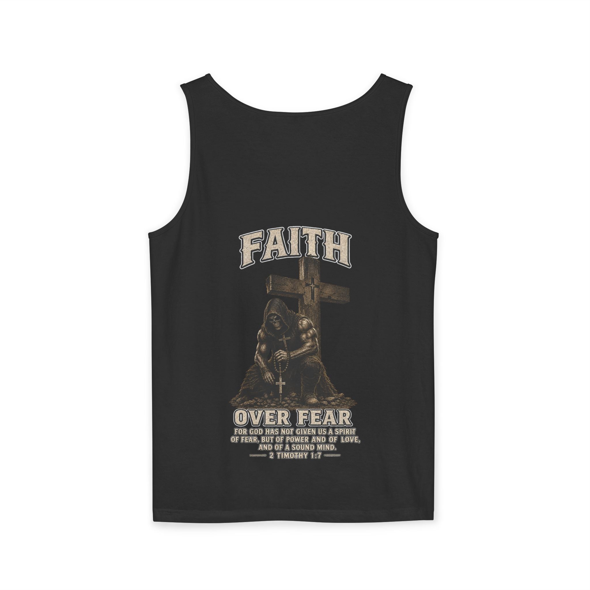Faith Over Fear Tank Top — Christian Cross Prayer Graphic Tank