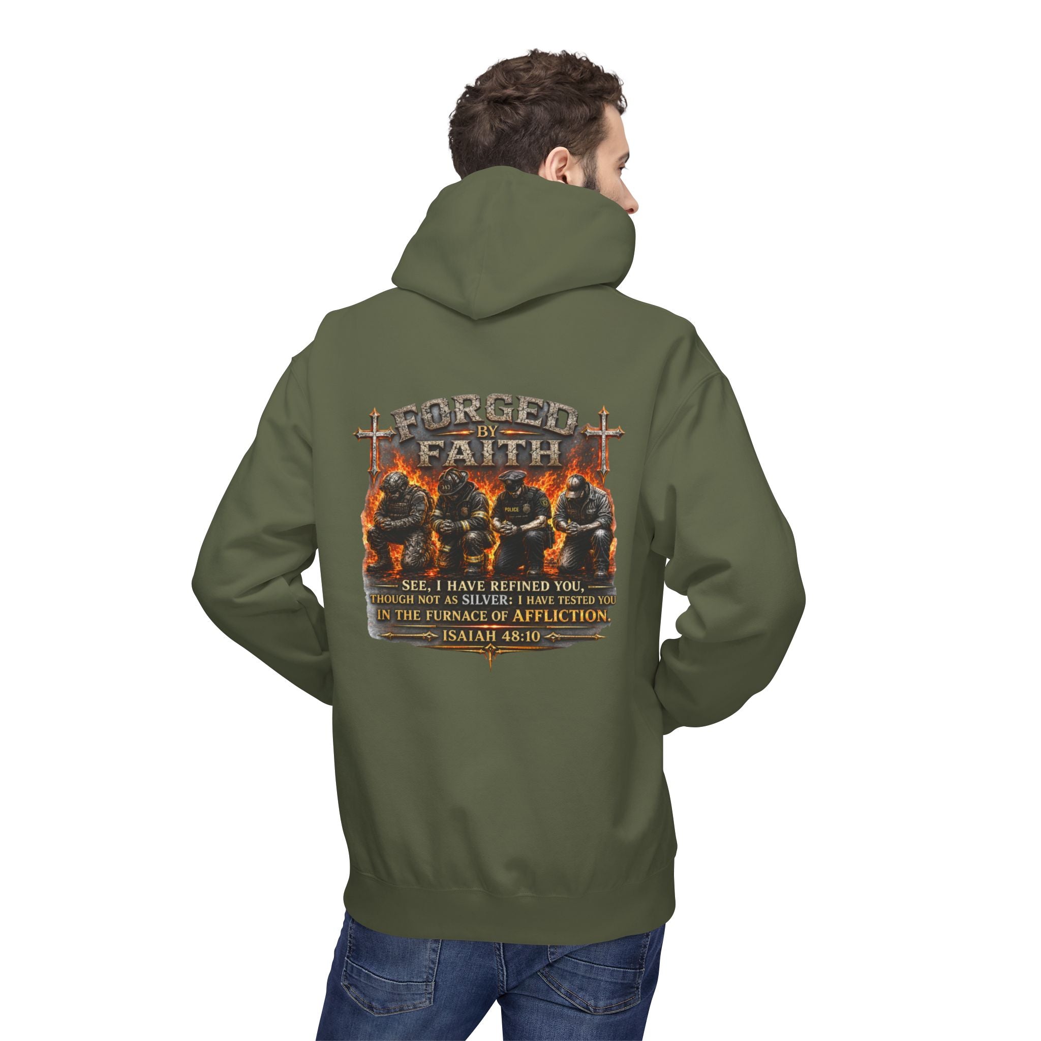 Forged by Faith Isaiah 48:10 Hoodie — Christian Faith Pullover