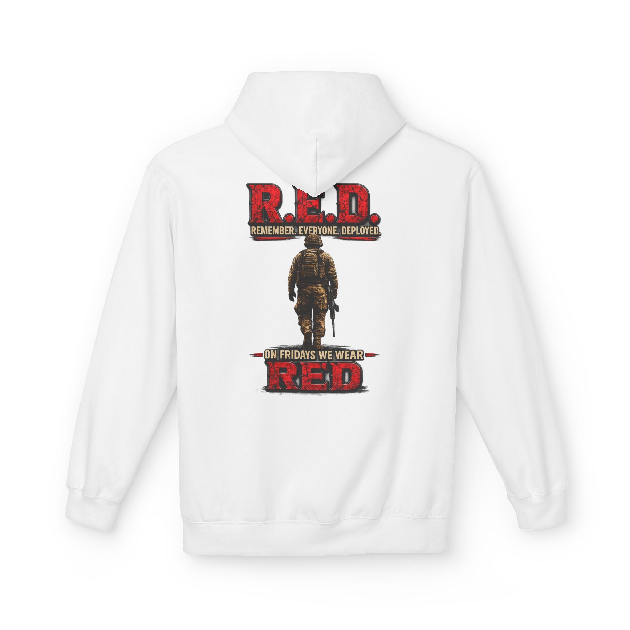 Hoodie — R.E.D. (Remember Everyone Deployed) Patriotic 'On Fridays We Wear Red' Military Support Hoodie