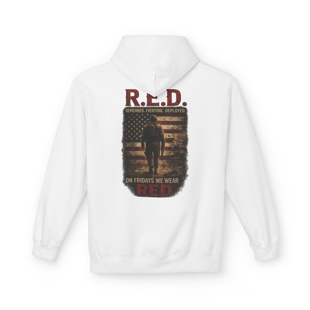 Hoodie — R.E.D. (Remember Everyone Deployed) Patriotic 'On Fridays We Wear Red' Military Support Hoodie