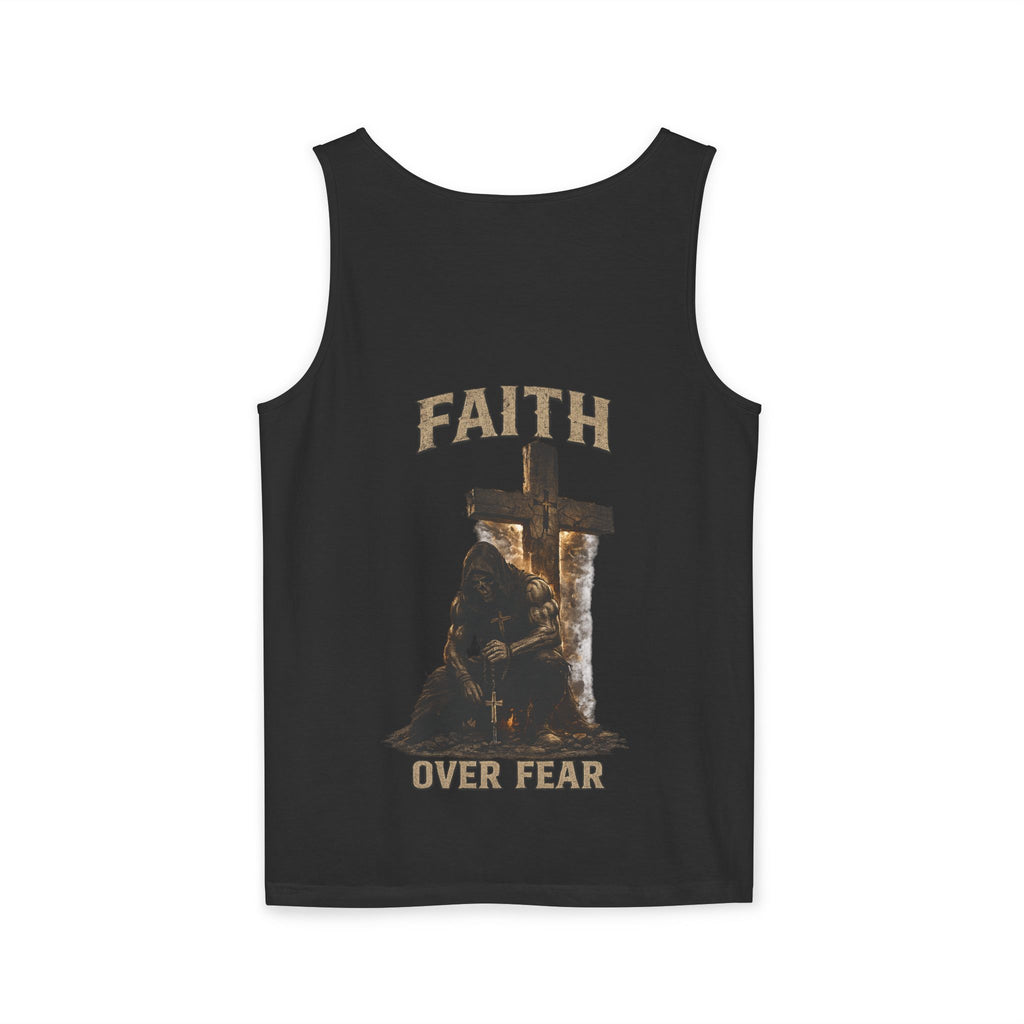 Faith Over Fear Tank Top — Christian Cross Prayer Graphic Tank