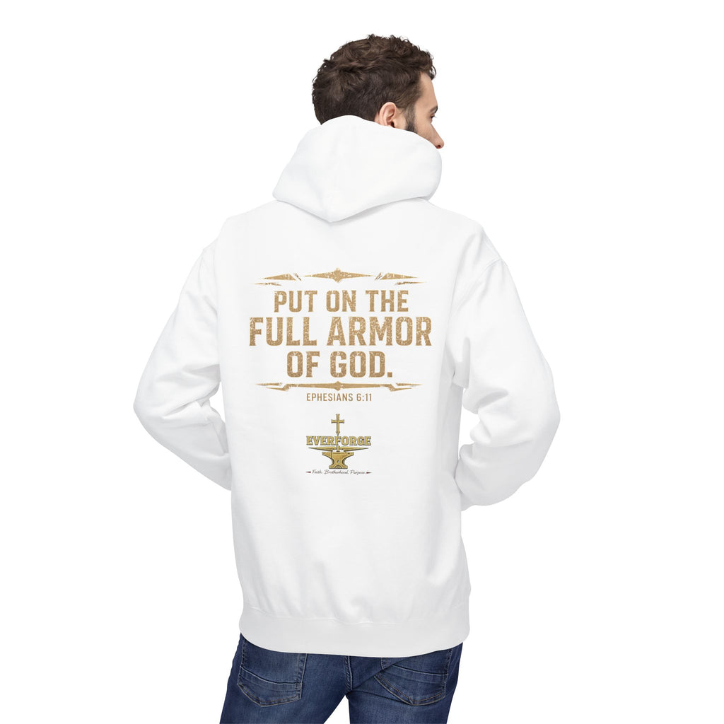 Warrior for Christ Hoodie — "Put On the Full Armor of God" Christian Faith Pullover