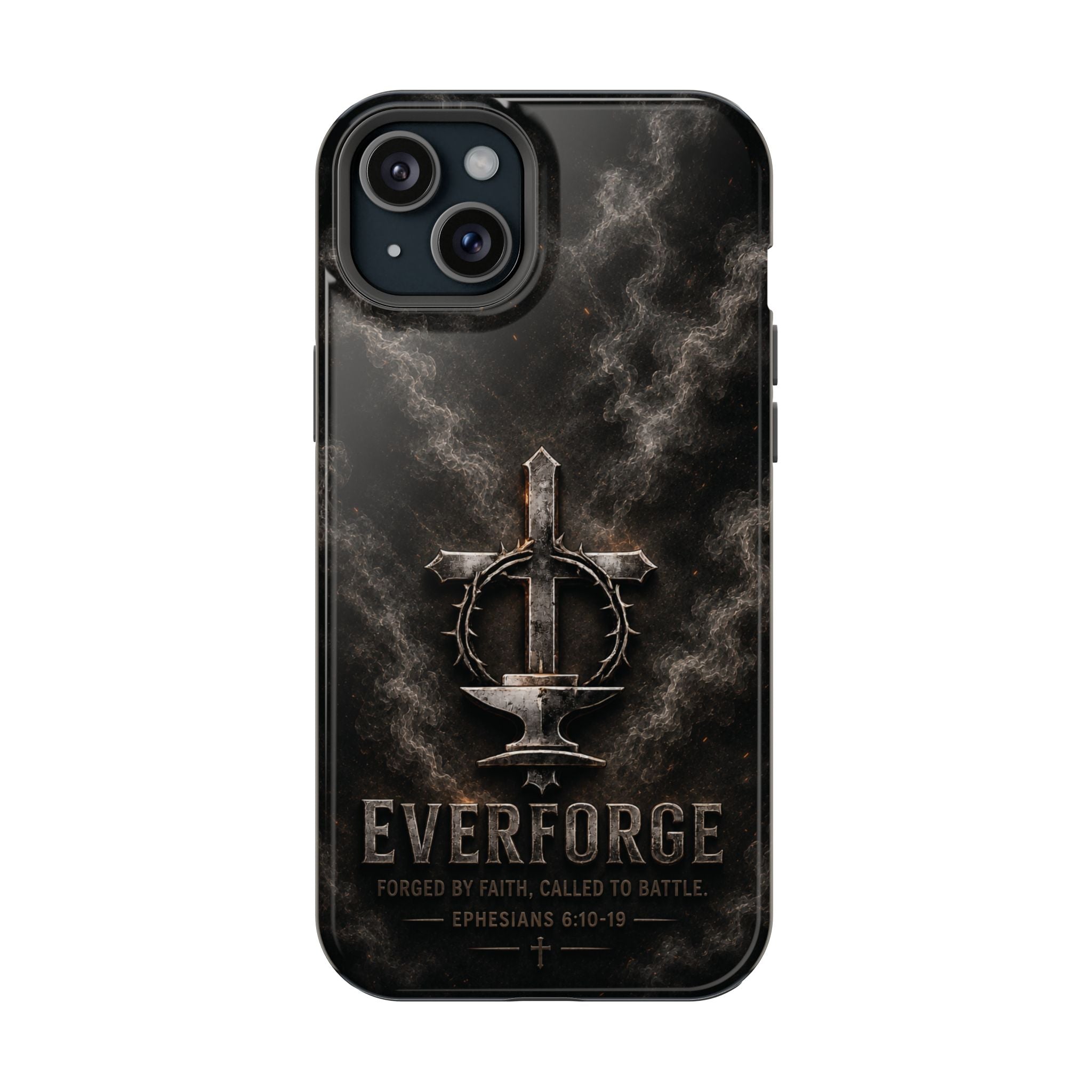 Everforge Faith-Based Magnetic Impact-Resistant Phone Case — "Forged by Faith, Called to Battle" (Ephesians 6:10-19)