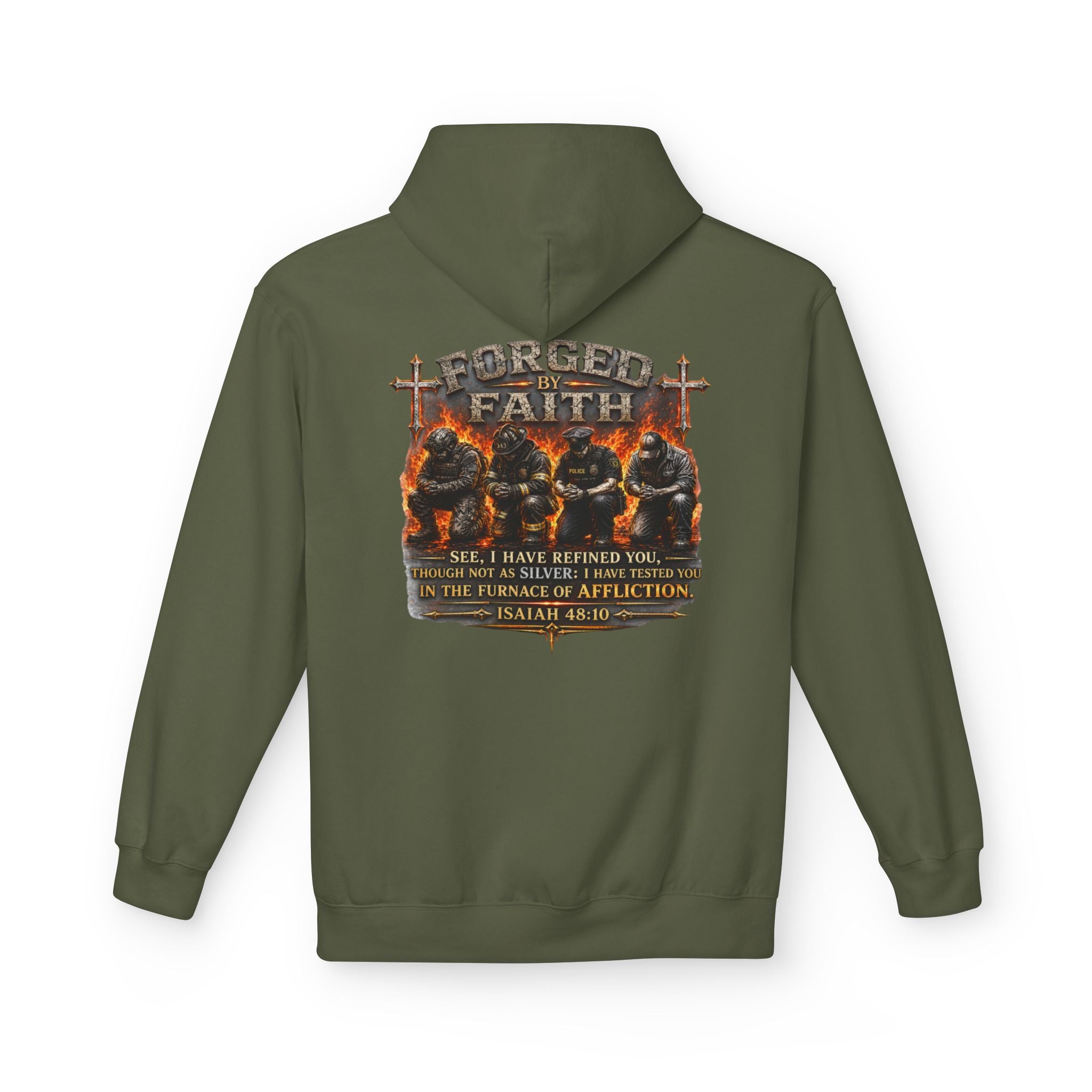 Forged by Faith Isaiah 48:10 Hoodie — Christian Faith Pullover