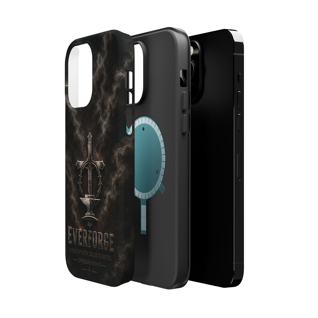 Everforge Faith-Based Magnetic Impact-Resistant Phone Case — "Forged by Faith, Called to Battle" (Ephesians 6:10-19)