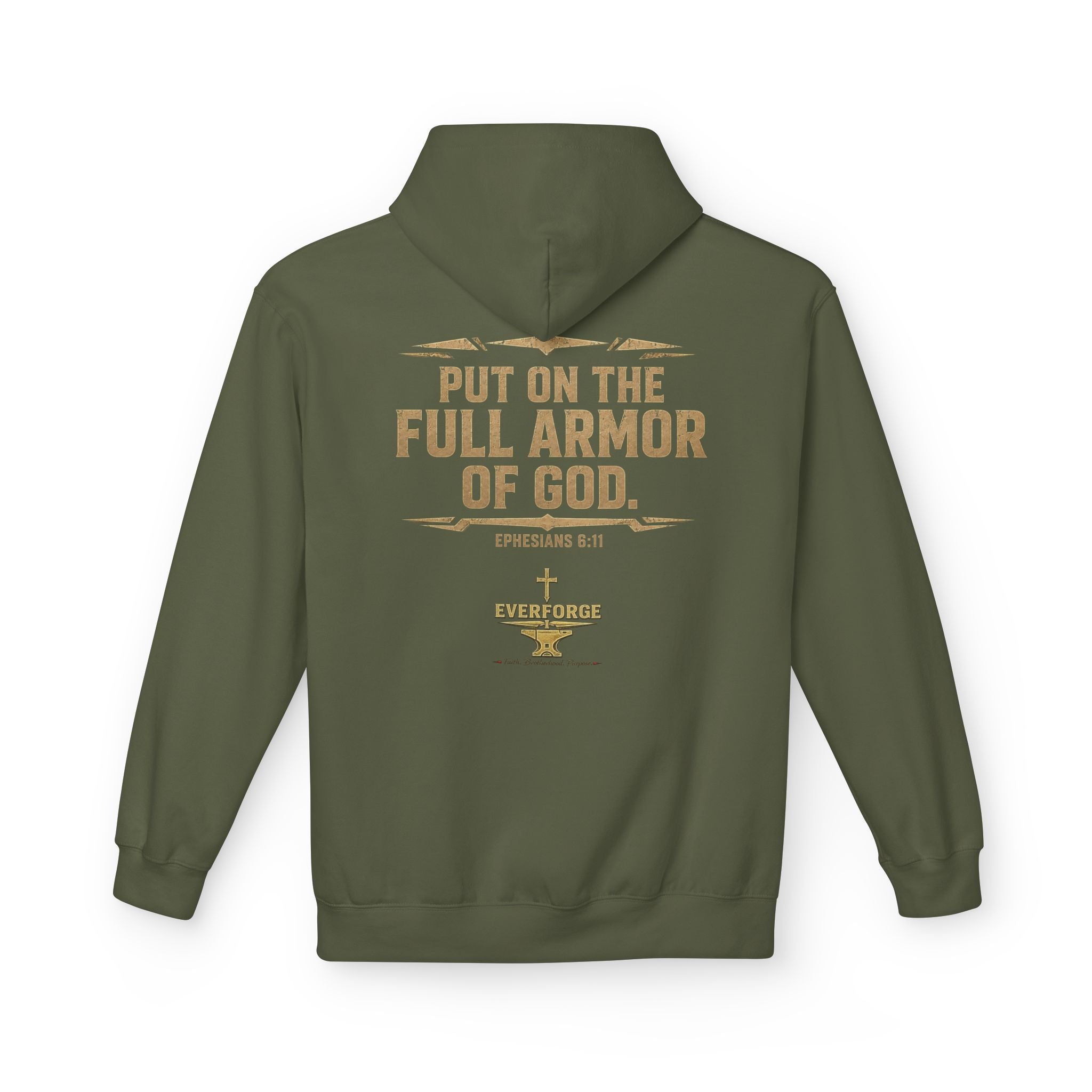 Warrior for Christ Hoodie — "Put On the Full Armor of God" Christian Faith Pullover