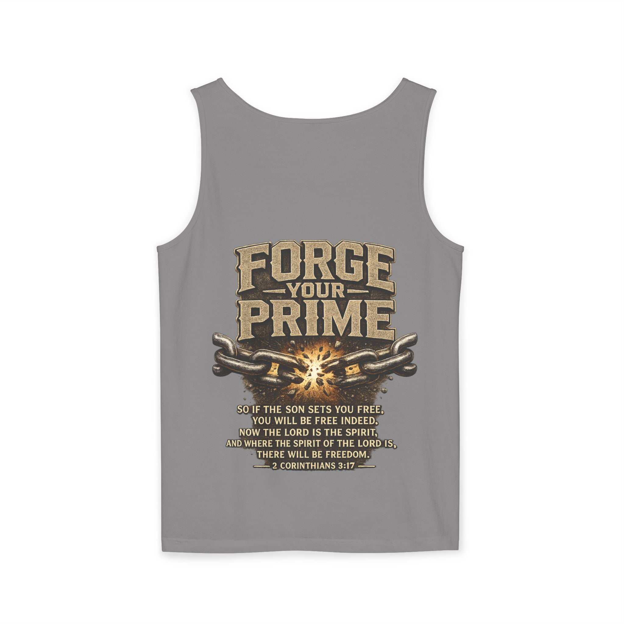 Forge Your Prime 2 Corinthians 3:17 Tank Top - Christian Faith Fitness Tank