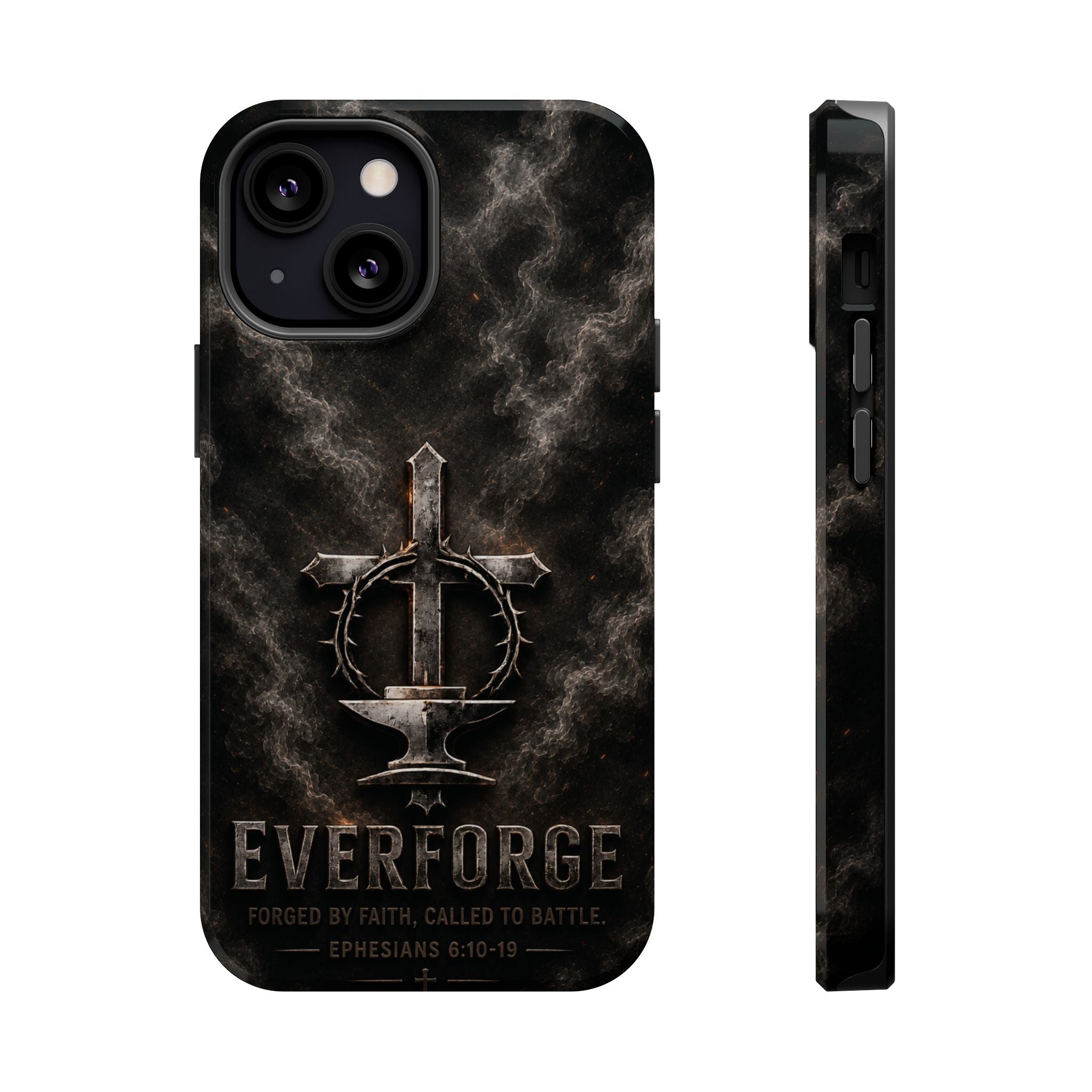 Everforge Faith-Based Magnetic Impact-Resistant Phone Case — "Forged by Faith, Called to Battle" (Ephesians 6:10-19)