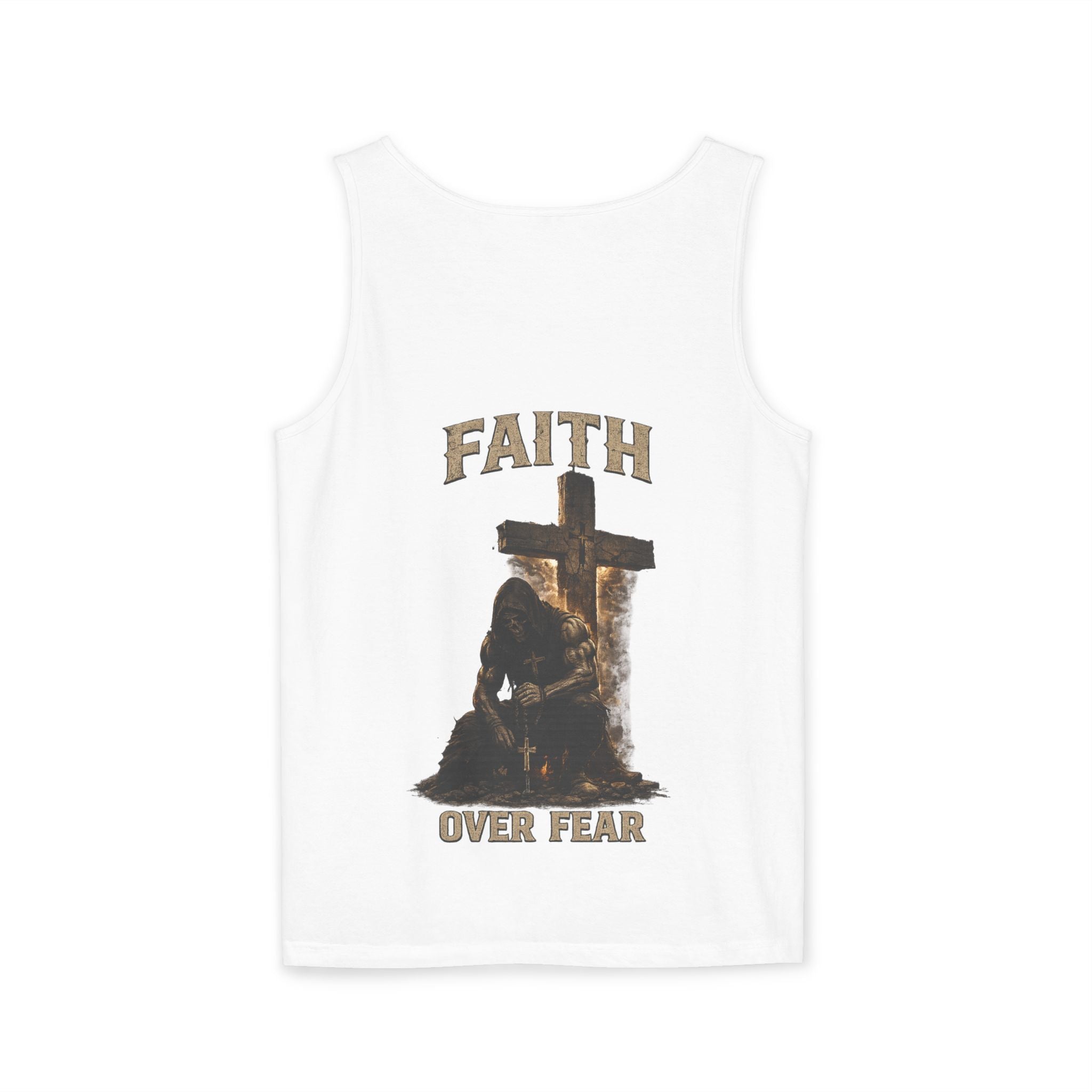 Faith Over Fear Tank Top — Christian Cross Prayer Graphic Tank
