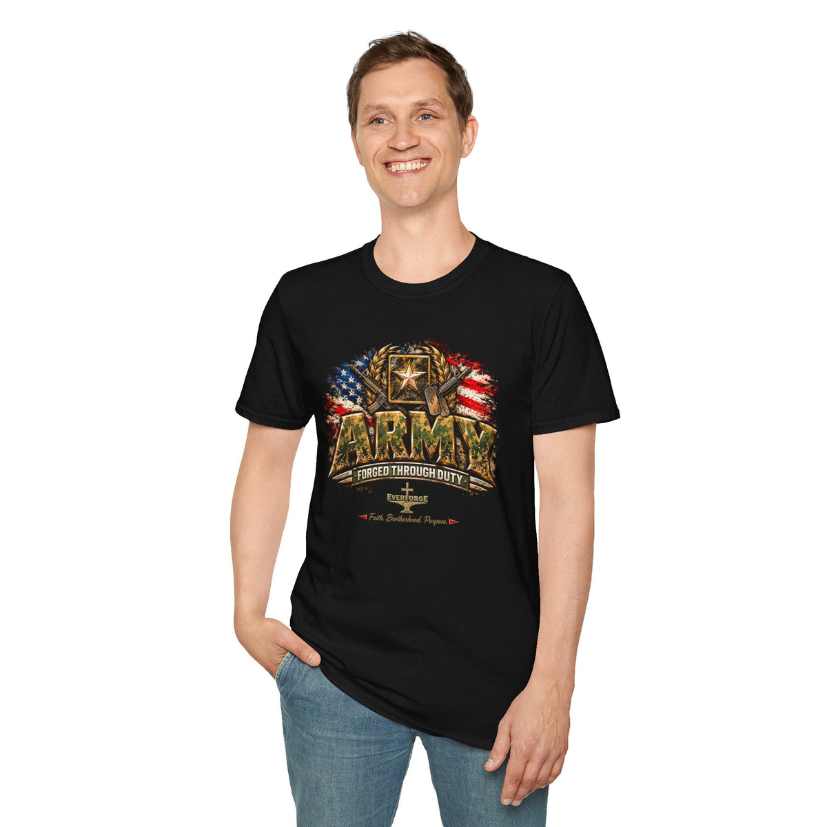 Army Strong Stand Firm Christian Military T-Shirt