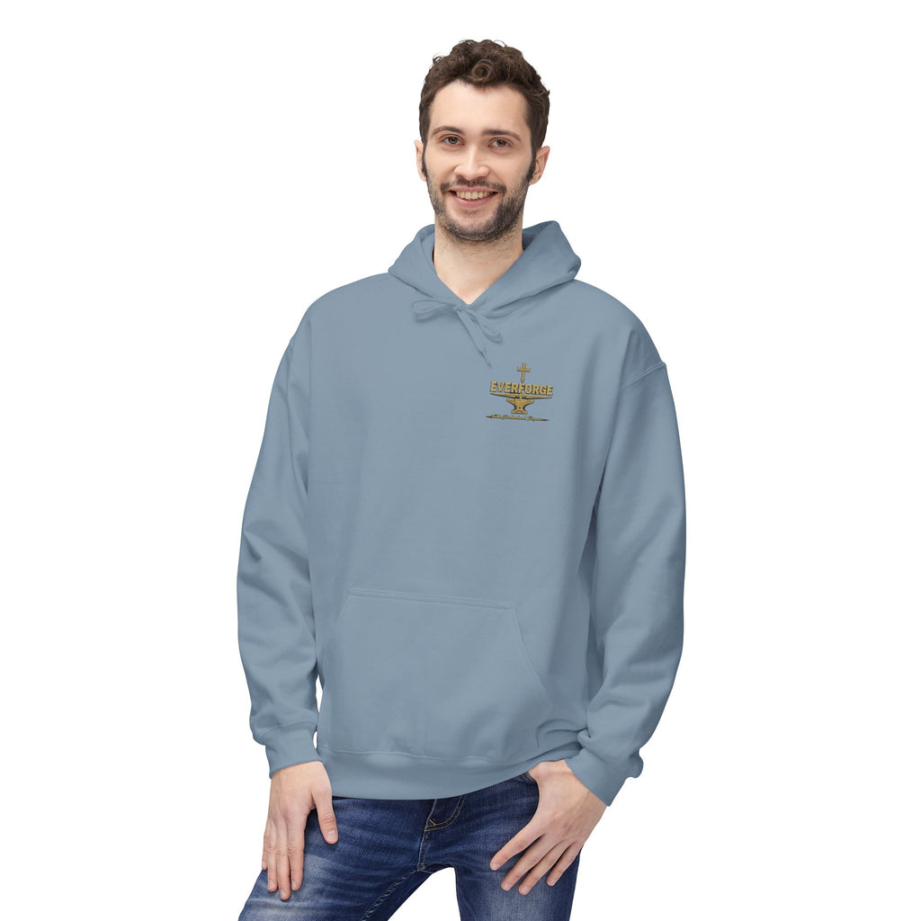 Christian Cross Hoodie — "I Buried The Man I Used To Be" Faith Graphic Pullover