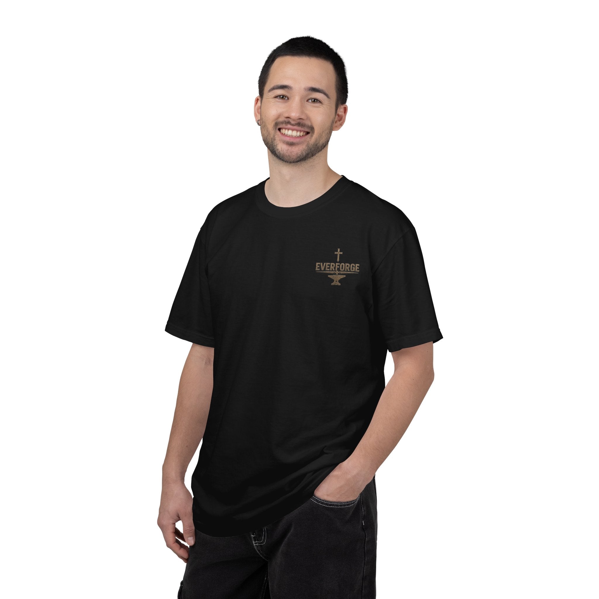 Christian Cross T-Shirt — “Act Like Men. Be Strong.” (1 Corinthians 16:13)