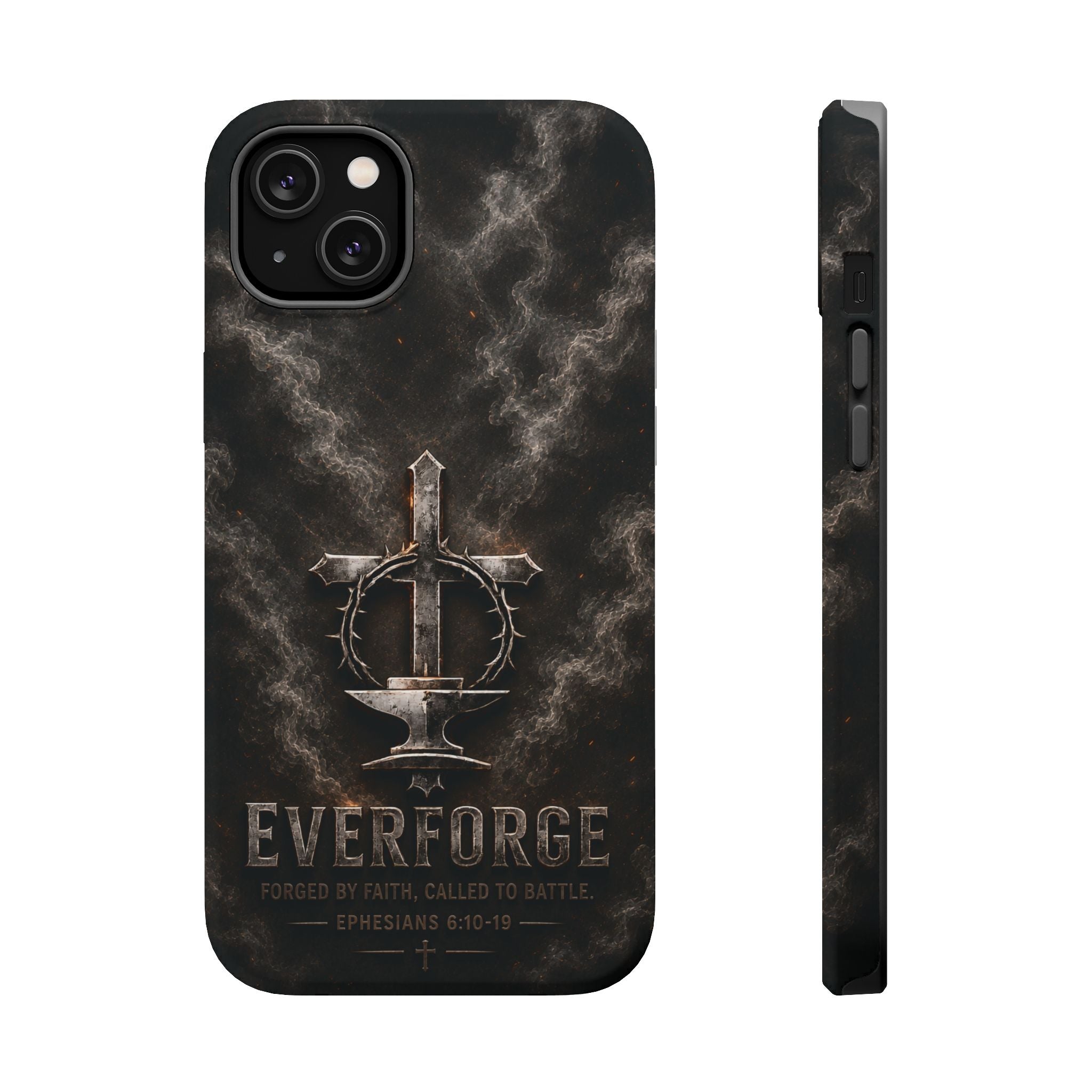 Everforge Faith-Based Magnetic Impact-Resistant Phone Case — "Forged by Faith, Called to Battle" (Ephesians 6:10-19)
