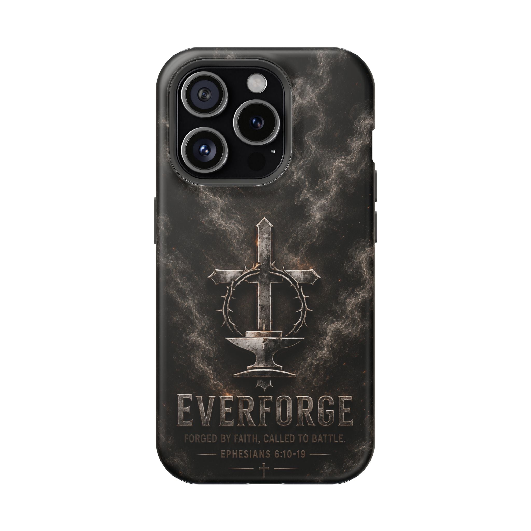 Everforge Faith-Based Magnetic Impact-Resistant Phone Case — "Forged by Faith, Called to Battle" (Ephesians 6:10-19)