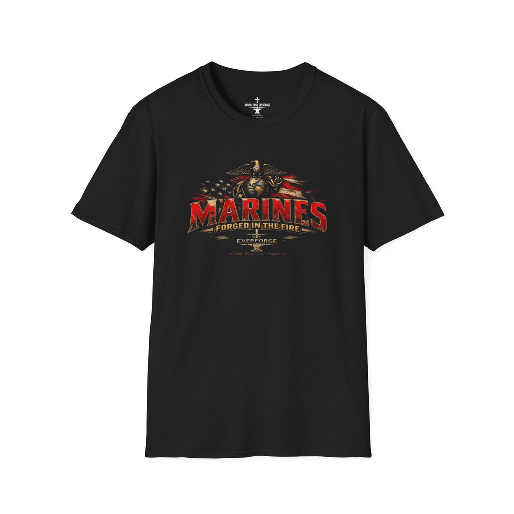 Marines T-Shirt - "Forged in the Fire" / "The Few The Faithful" Military Tribute Tee