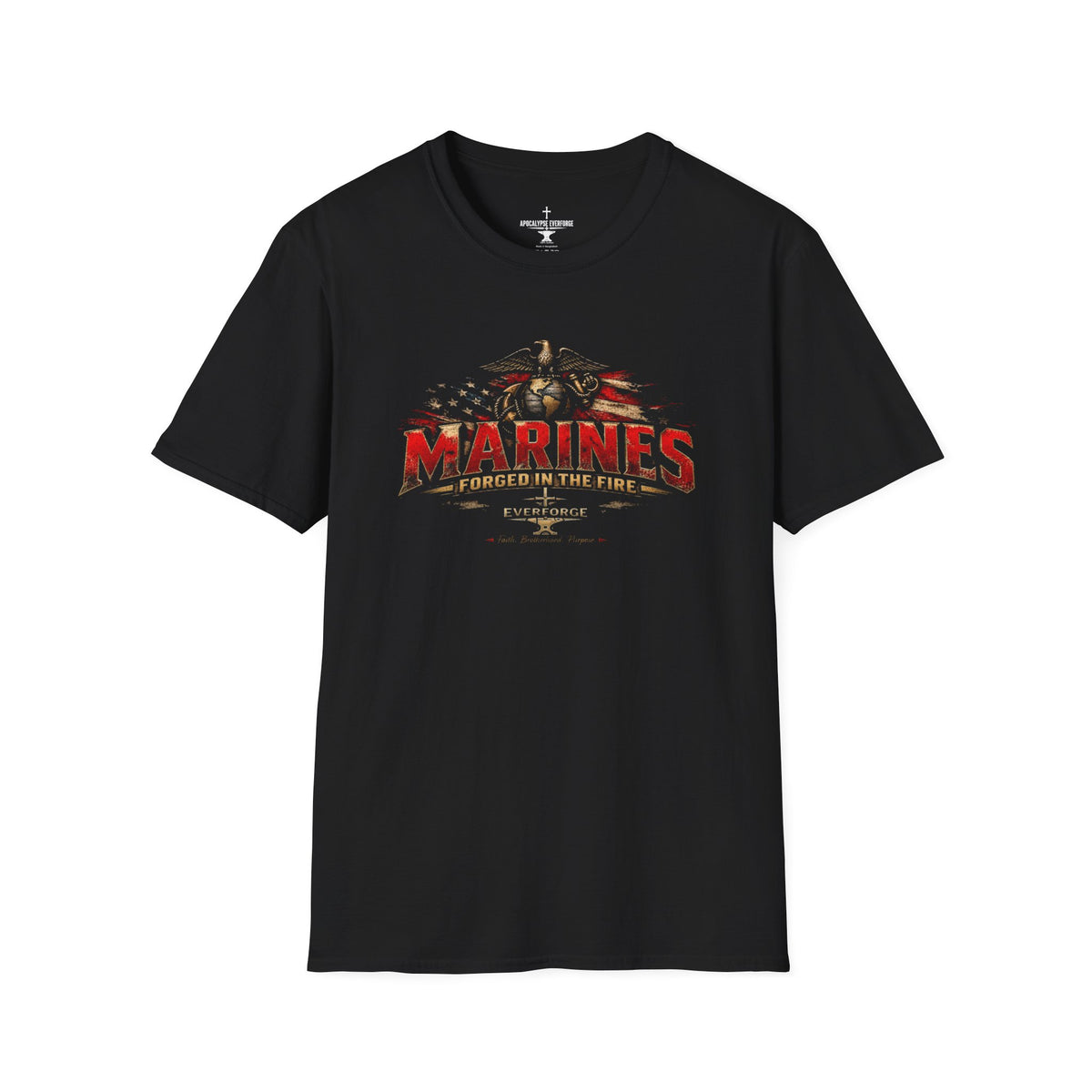 Marines T-Shirt - "Forged in the Fire" / "The Few The Faithful" Military Tribute Tee