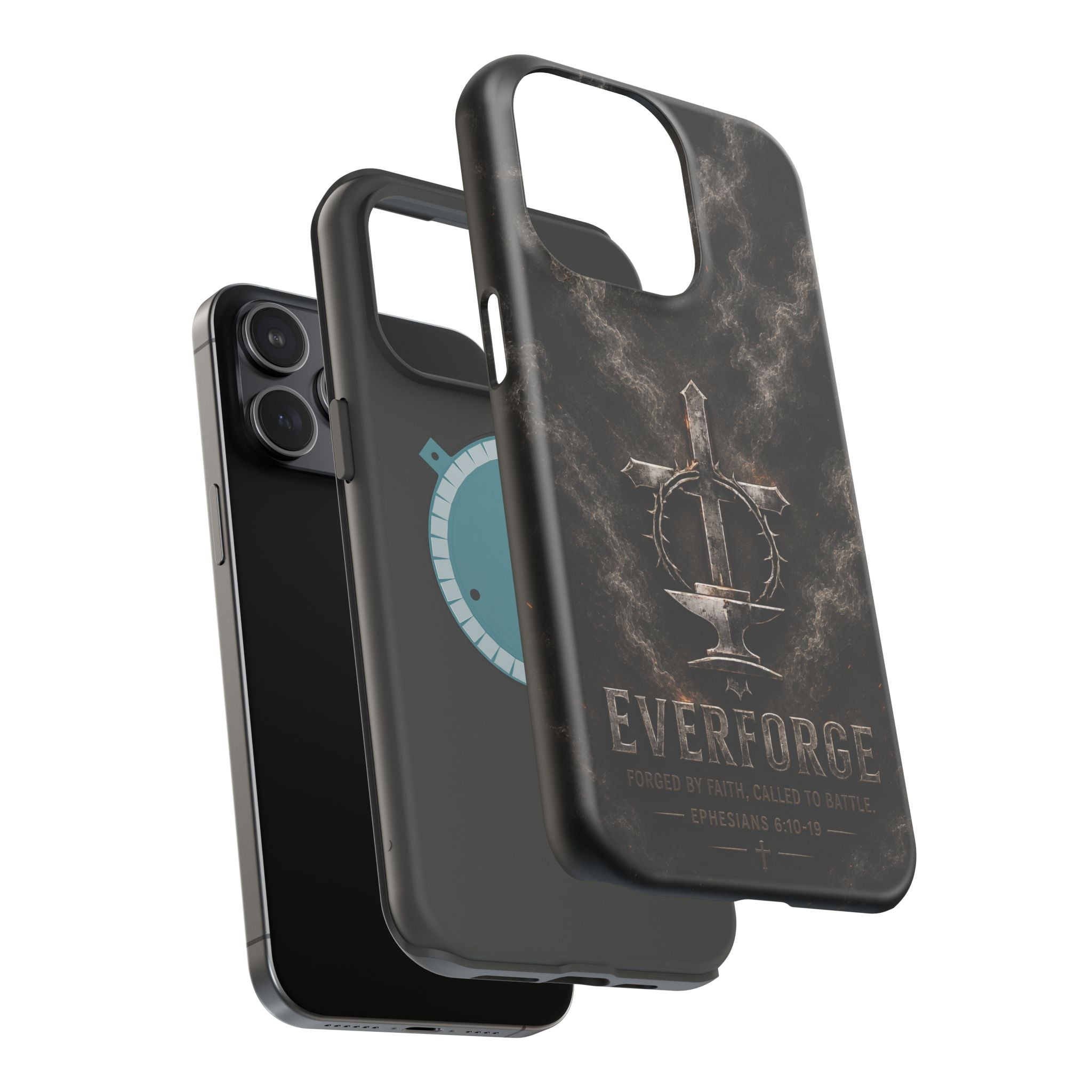 Everforge Faith-Based Magnetic Impact-Resistant Phone Case — "Forged by Faith, Called to Battle" (Ephesians 6:10-19)