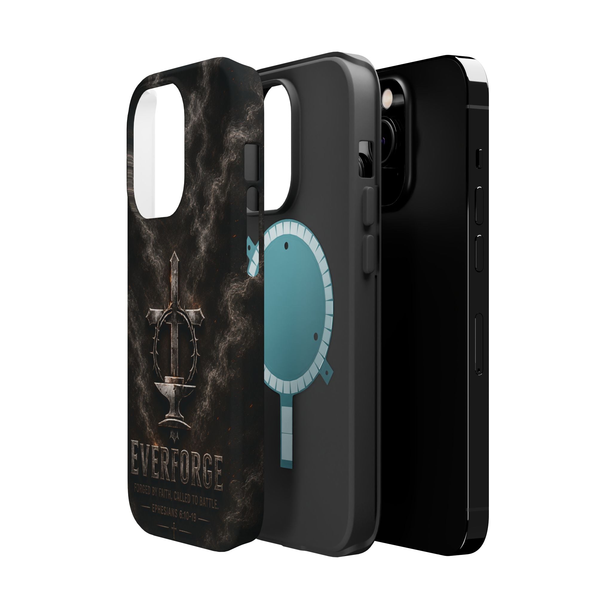 Everforge Faith-Based Magnetic Impact-Resistant Phone Case — "Forged by Faith, Called to Battle" (Ephesians 6:10-19)