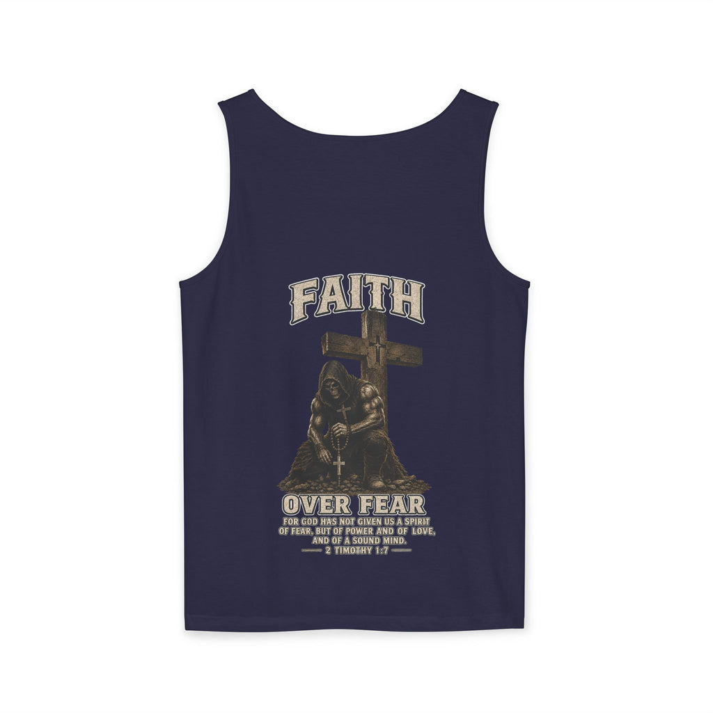 Faith Over Fear Tank Top — Christian Cross Prayer Graphic Tank