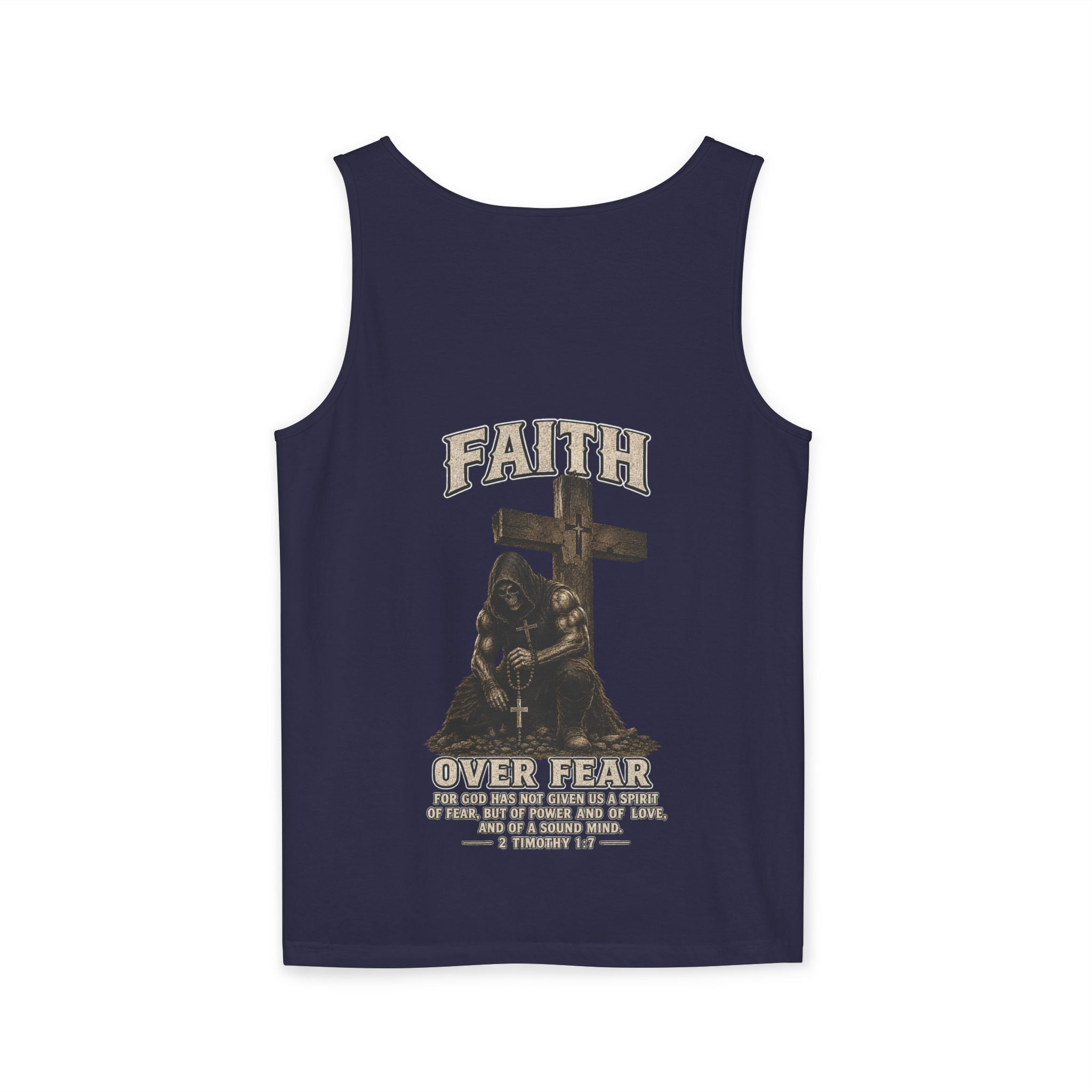 Faith Over Fear Tank Top — Christian Cross Prayer Graphic Tank