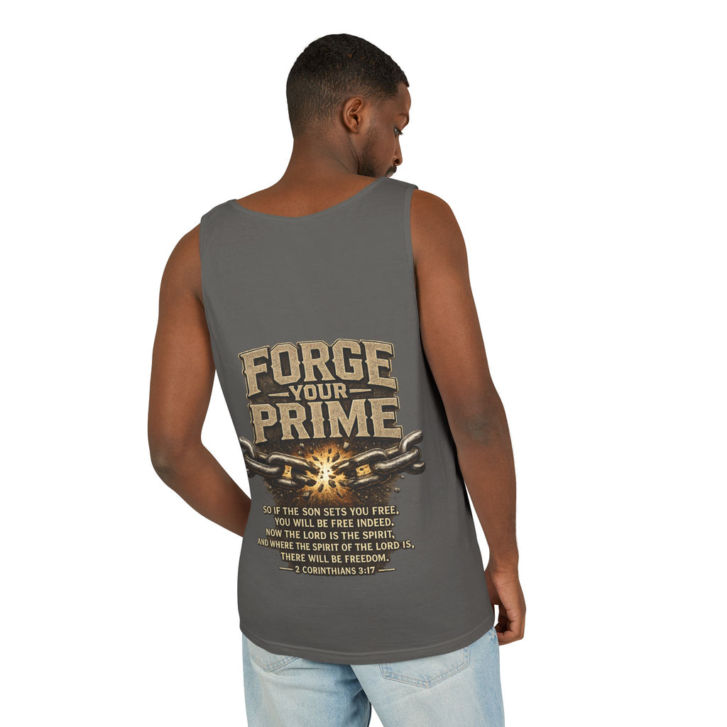 Forge Your Prime 2 Corinthians 3:17 Tank Top - Christian Faith Fitness Tank