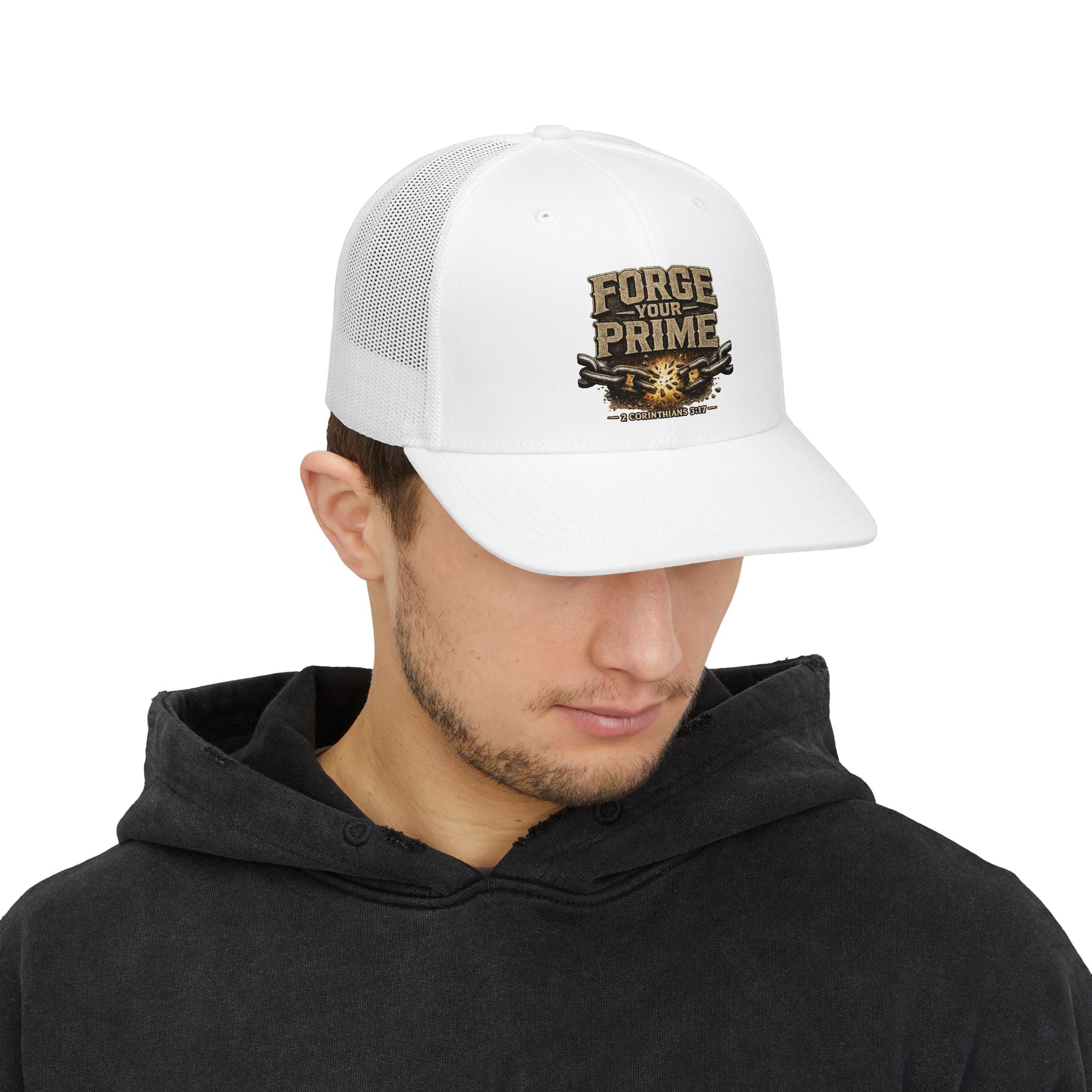 Forge Your Prime Snapback Trucker Cap — Motivational Anvil Design