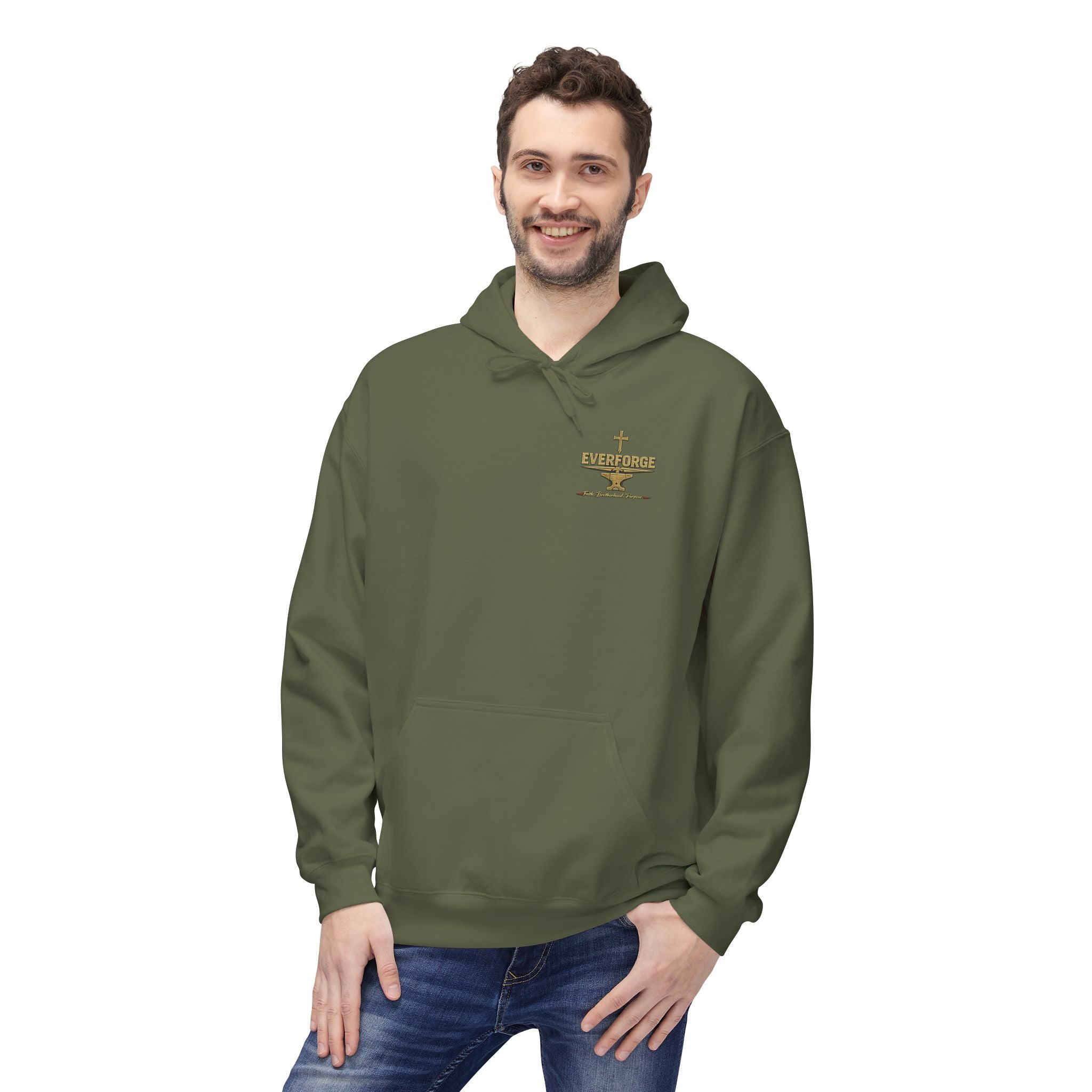 Christian Cross Hoodie — "I Buried The Man I Used To Be" Faith Graphic Pullover