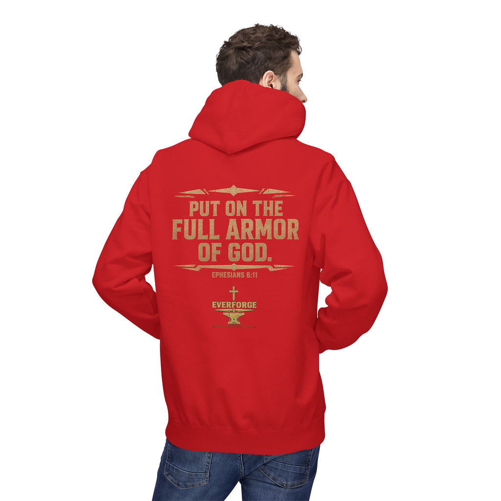 Warrior for Christ Hoodie — "Put On the Full Armor of God" Christian Faith Pullover