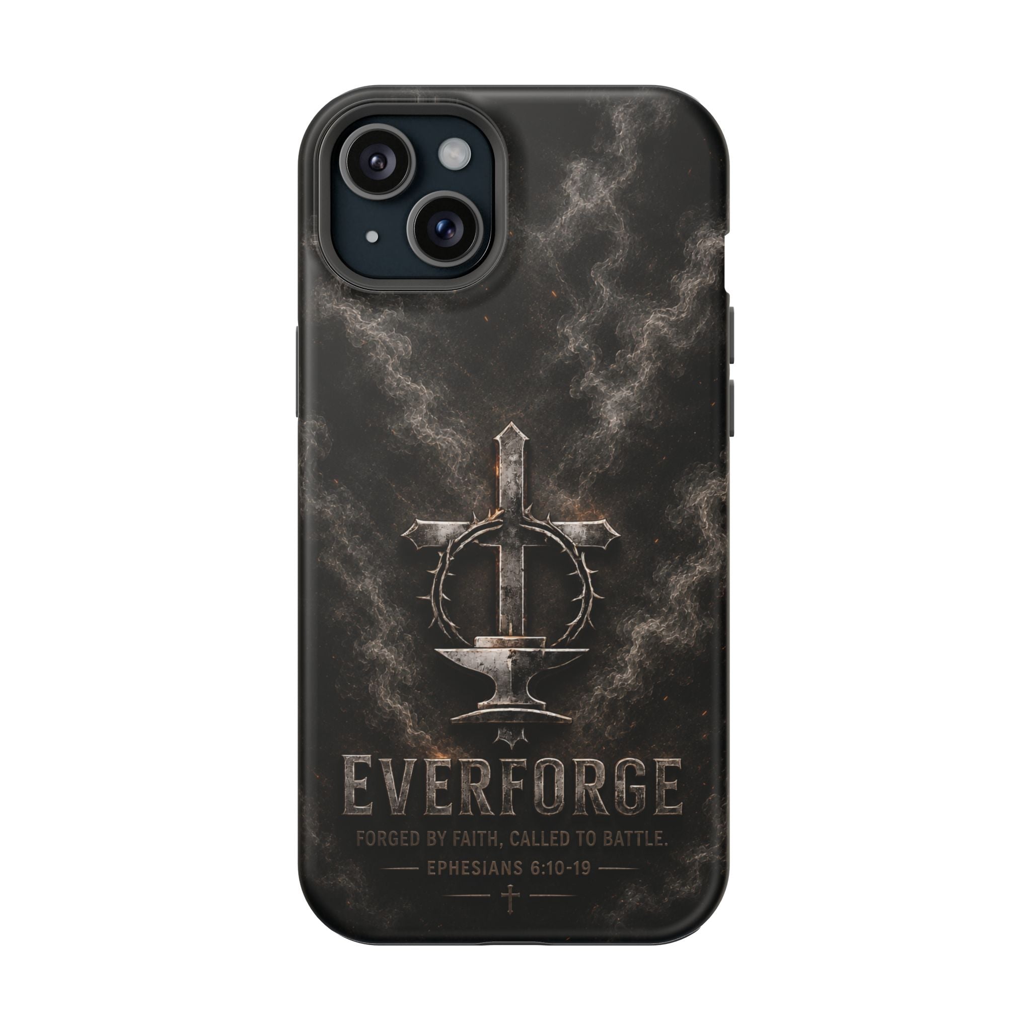 Everforge Faith-Based Magnetic Impact-Resistant Phone Case — "Forged by Faith, Called to Battle" (Ephesians 6:10-19)