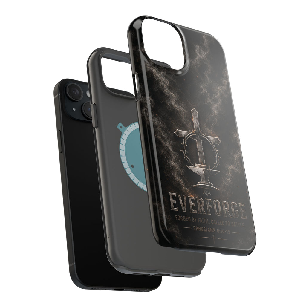 Everforge Faith-Based Magnetic Impact-Resistant Phone Case — "Forged by Faith, Called to Battle" (Ephesians 6:10-19)