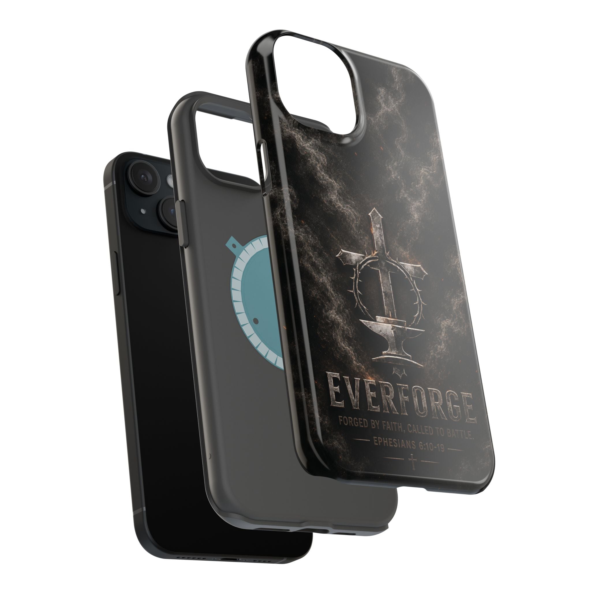 Everforge Faith-Based Magnetic Impact-Resistant Phone Case — "Forged by Faith, Called to Battle" (Ephesians 6:10-19)
