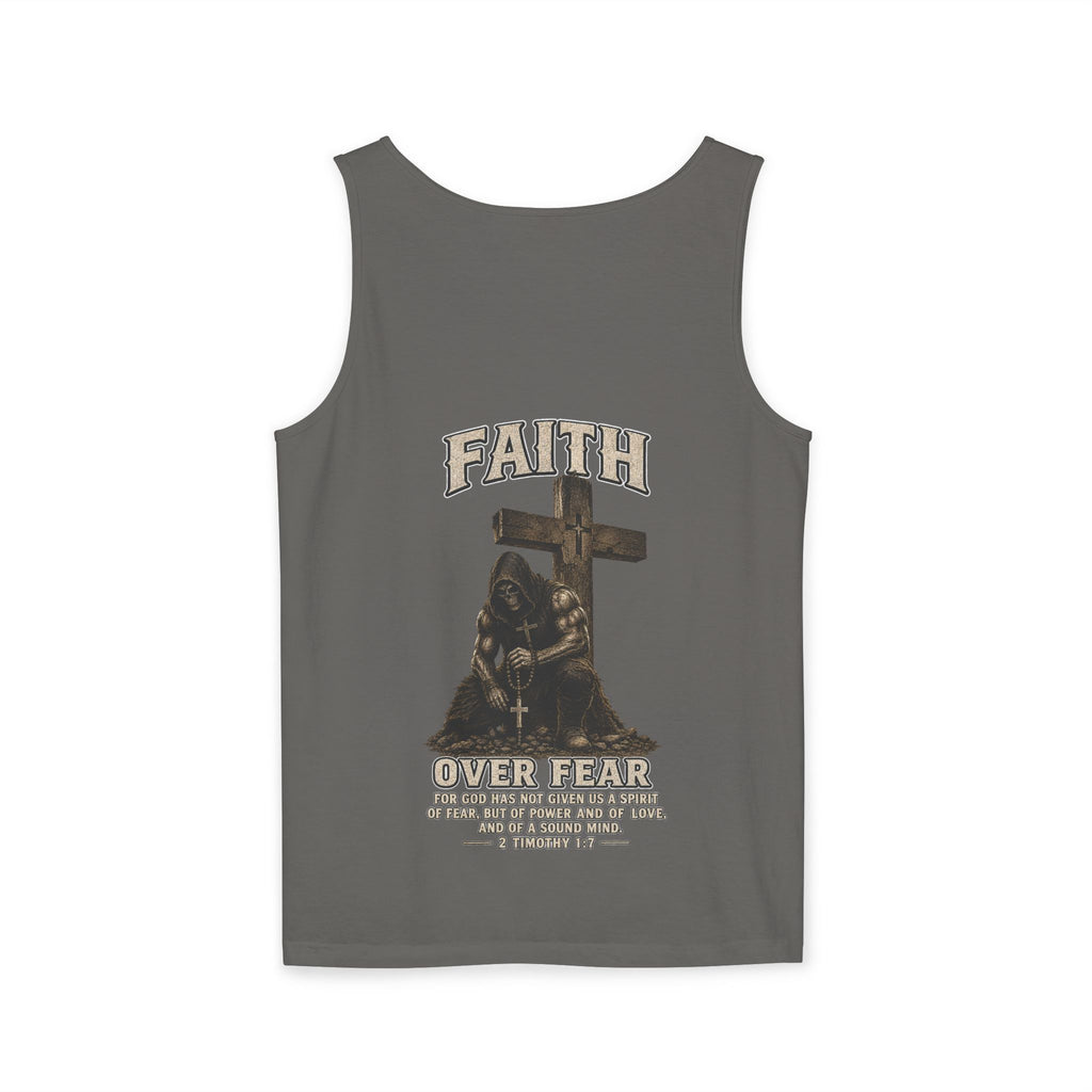 Faith Over Fear Tank Top — Christian Cross Prayer Graphic Tank