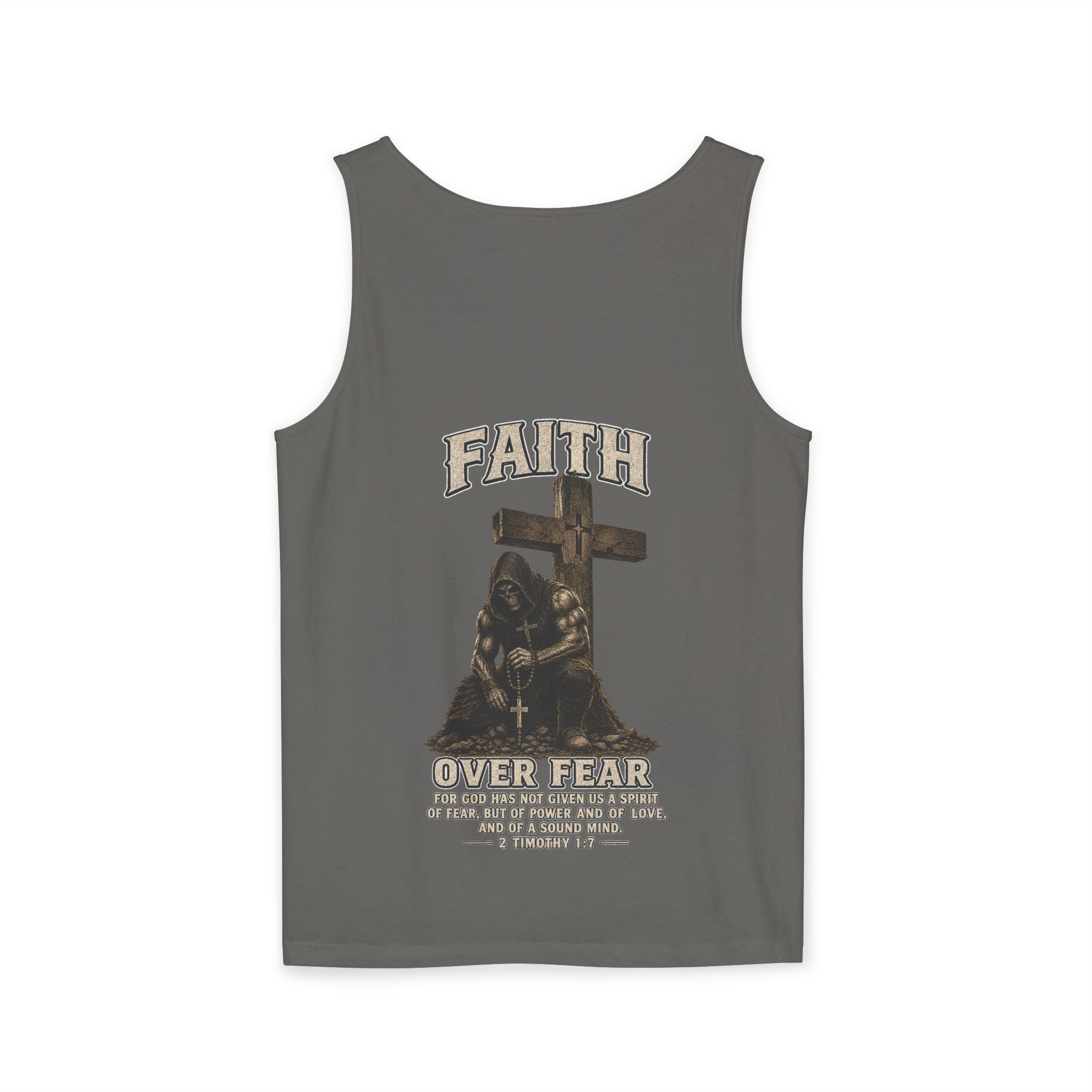 Faith Over Fear Tank Top — Christian Cross Prayer Graphic Tank