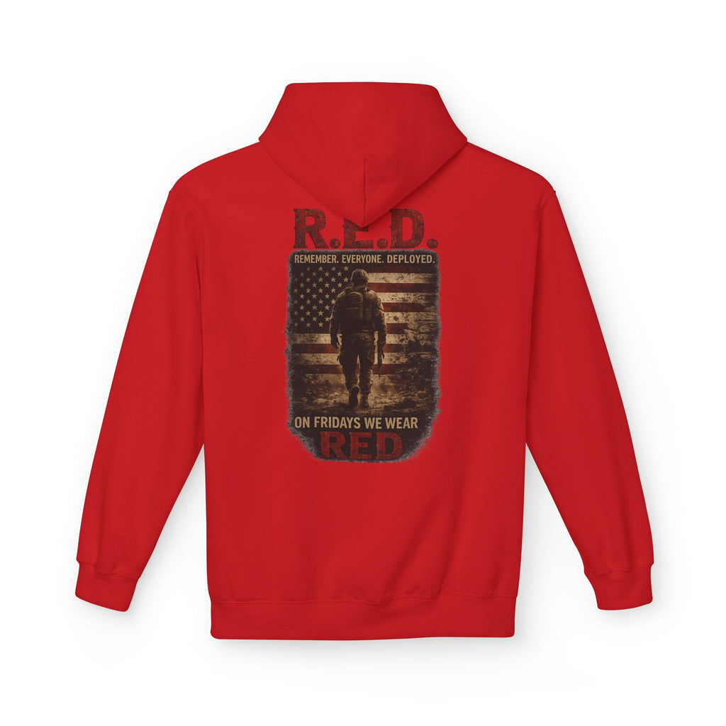 Hoodie — R.E.D. (Remember Everyone Deployed) Patriotic 'On Fridays We Wear Red' Military Support Hoodie
