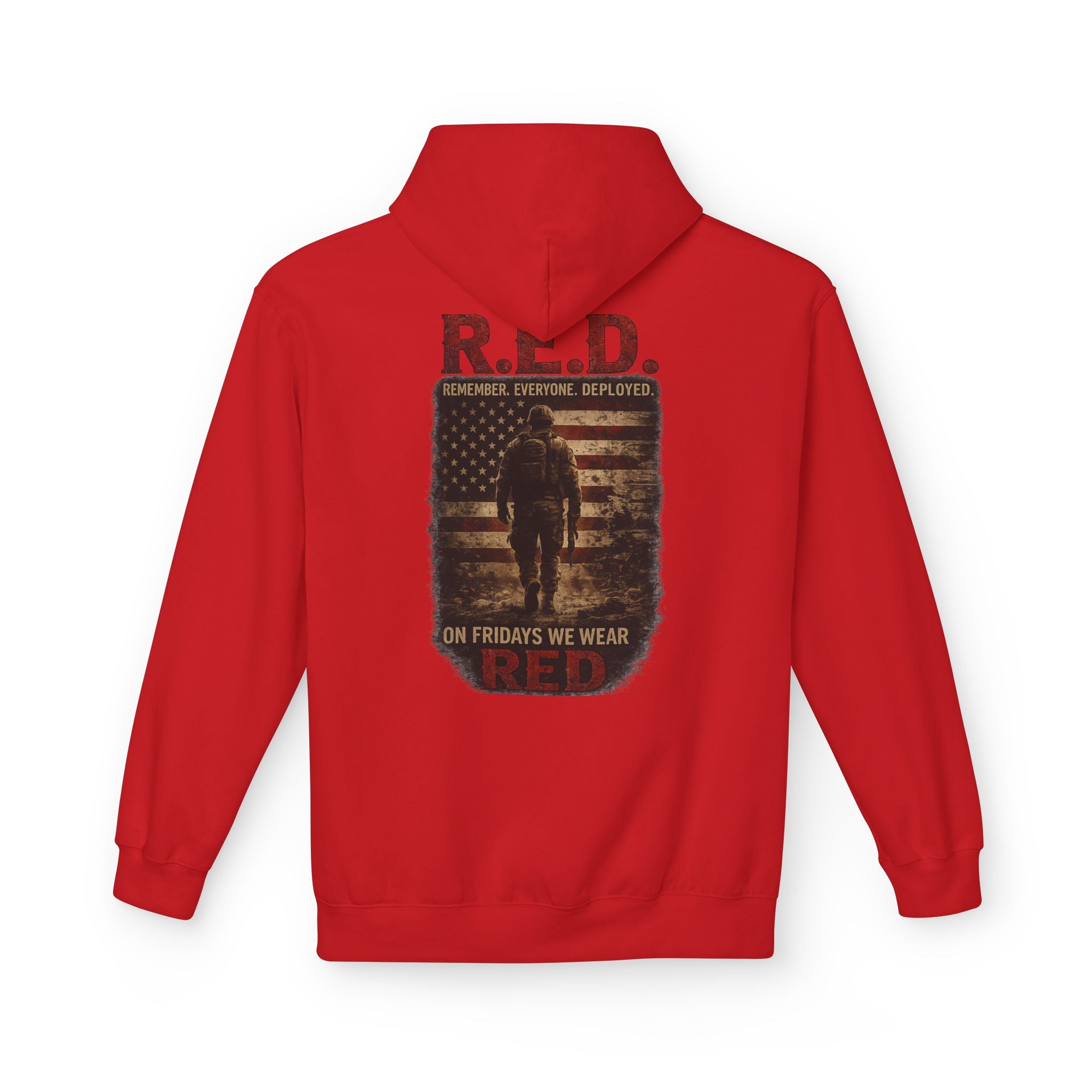 Hoodie — R.E.D. (Remember Everyone Deployed) Patriotic 'On Fridays We Wear Red' Military Support Hoodie