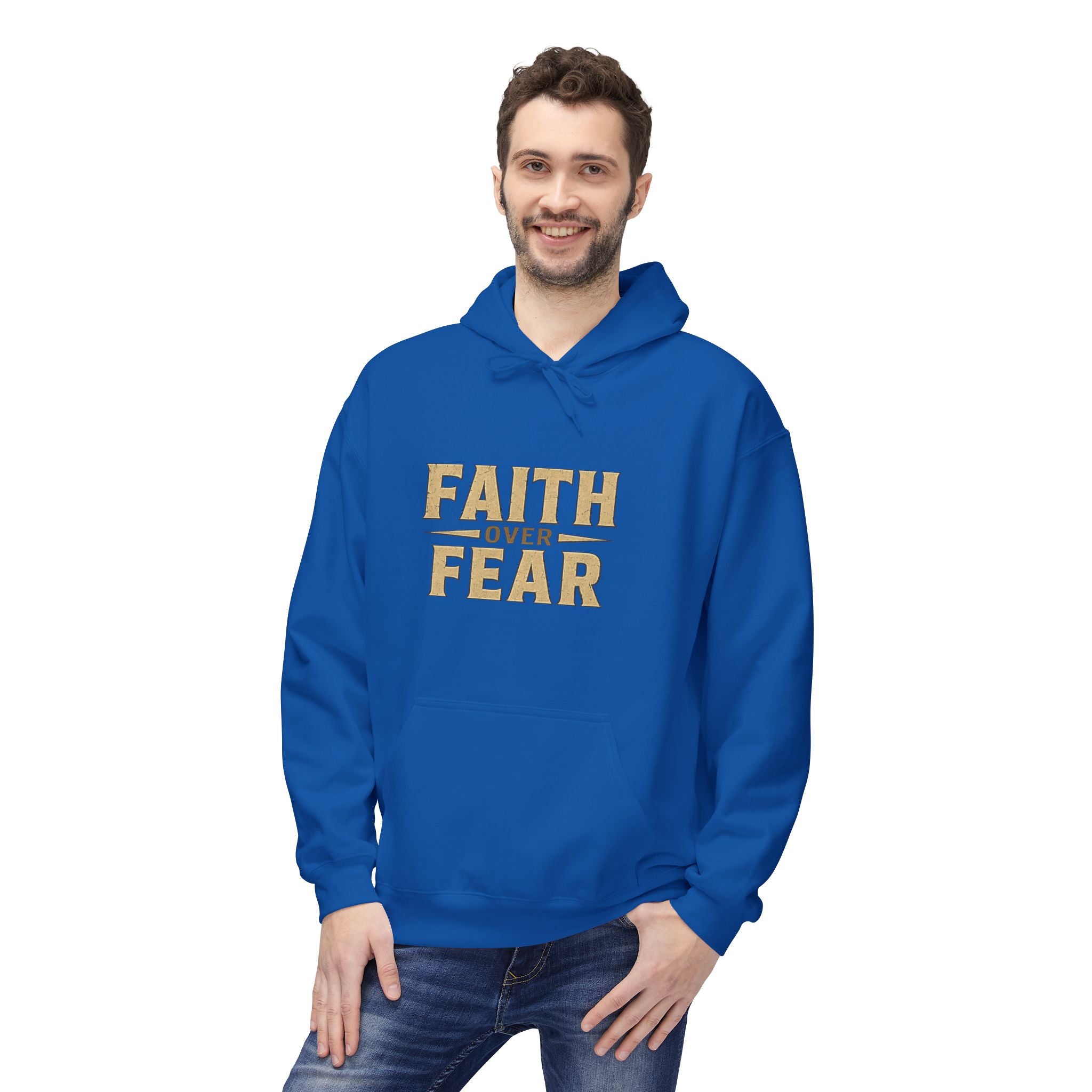 Faith Over Fear Hoodie — "Peace, Be Still" Christian Pullover
