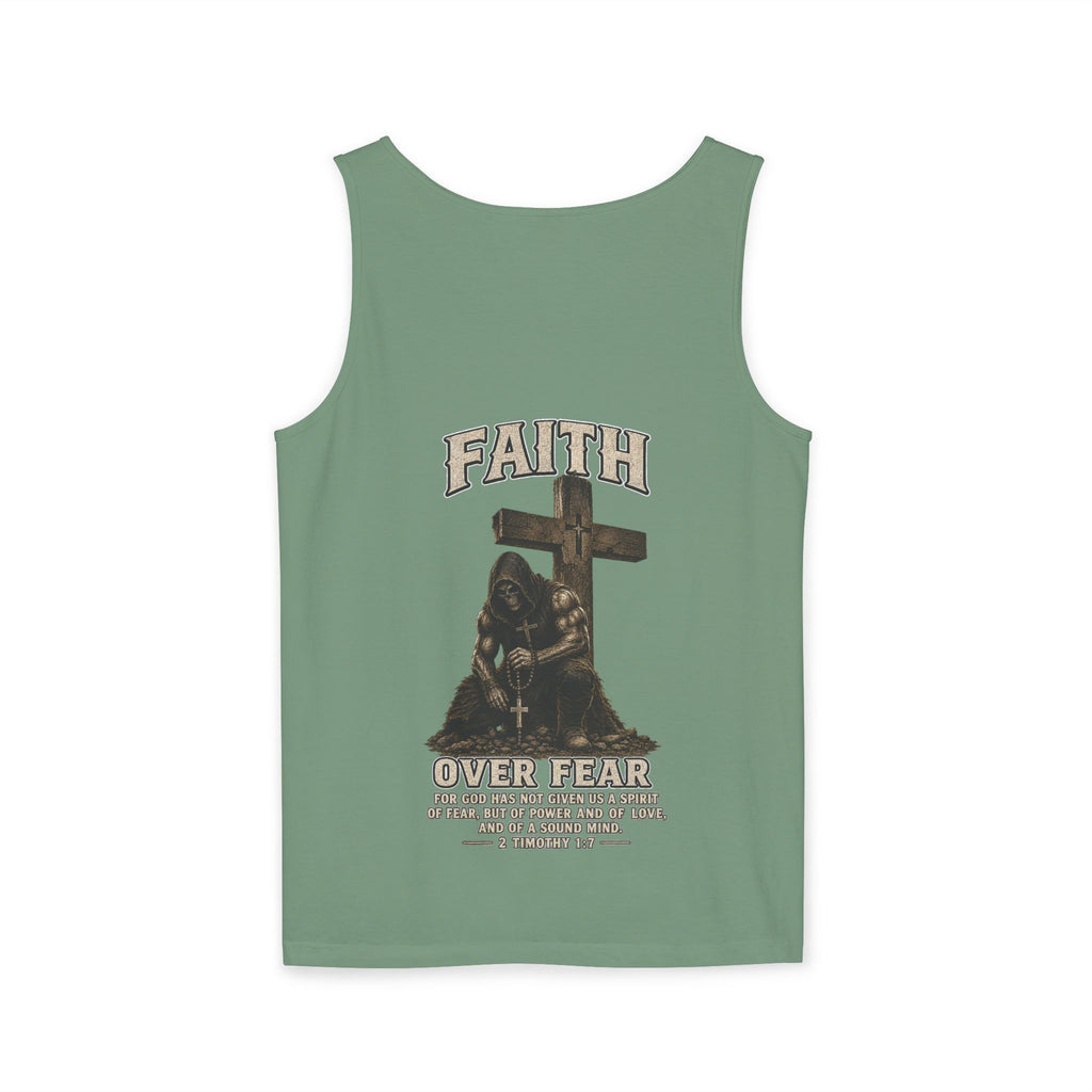 Faith Over Fear Tank Top — Christian Cross Prayer Graphic Tank
